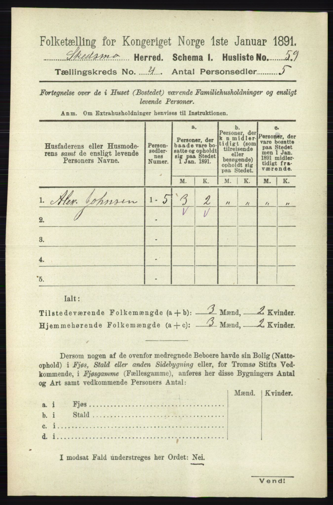 RA, 1891 census for 0231 Skedsmo, 1891, p. 1817