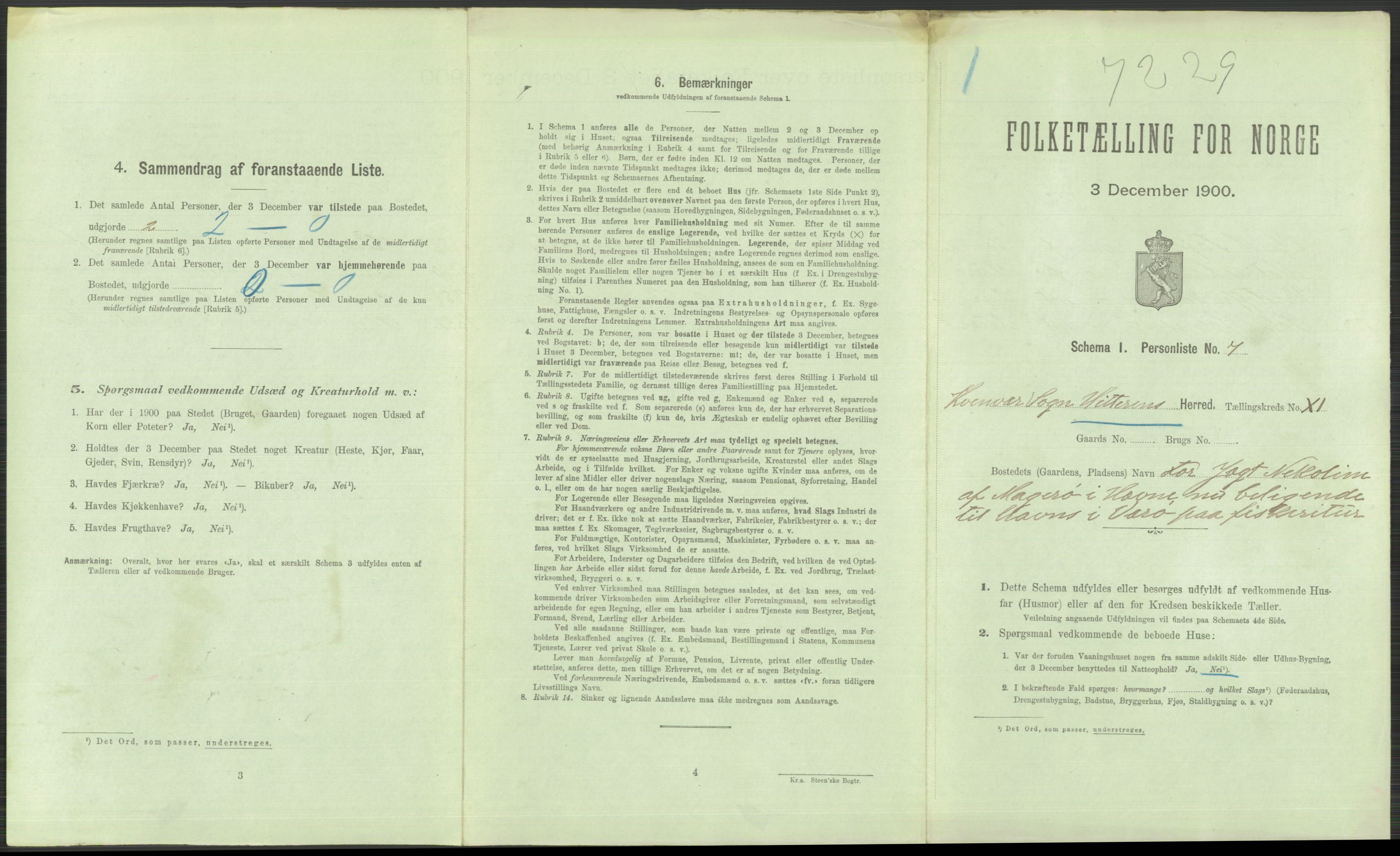 RA, 1900 Census - ship lists from ships in Norwegian harbours, harbours abroad and at sea, 1900, p. 3229