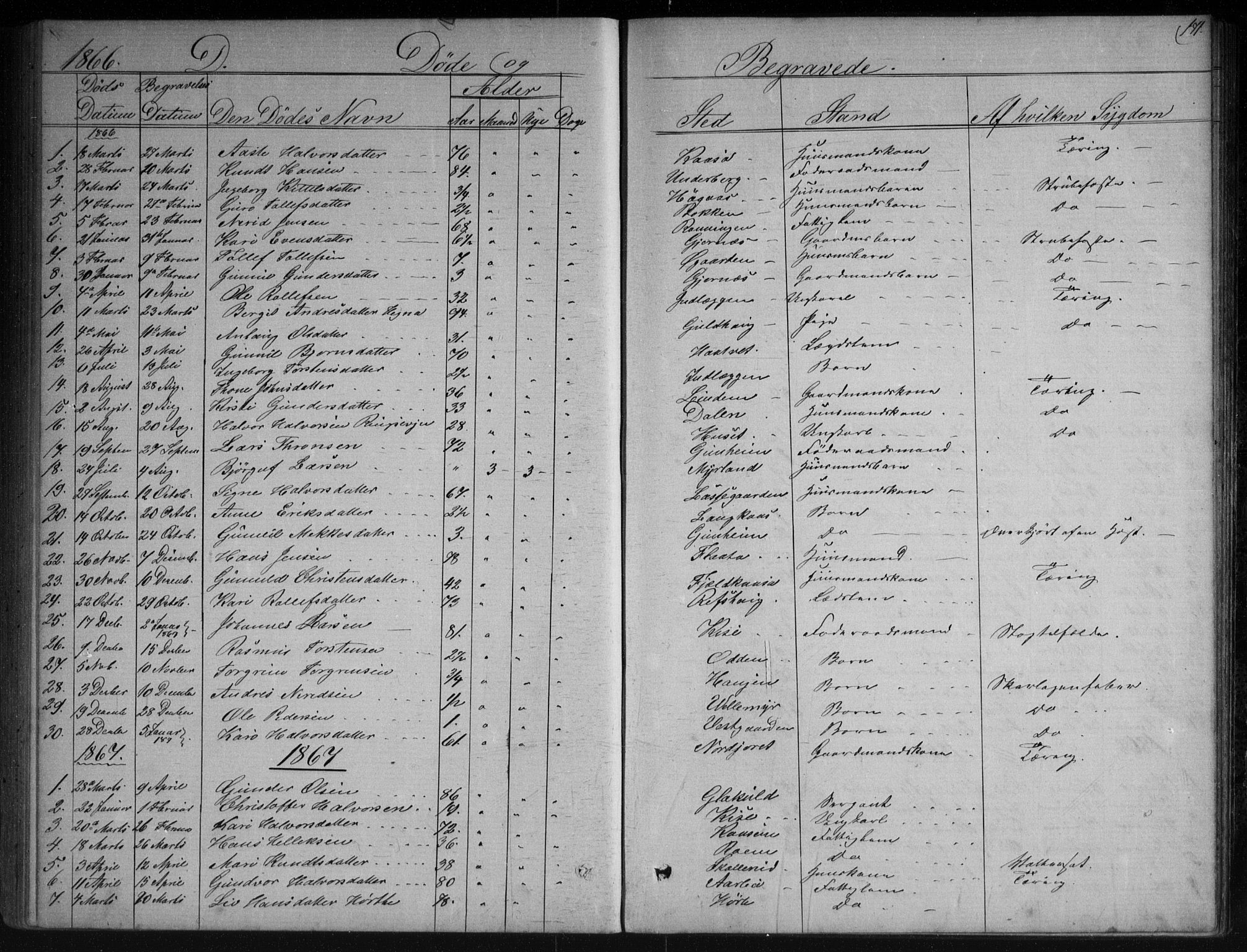 Sauherad kirkebøker, SAKO/A-298/G/Gb/L0002: Parish register (copy) no. II 2, 1866-1897, p. 171