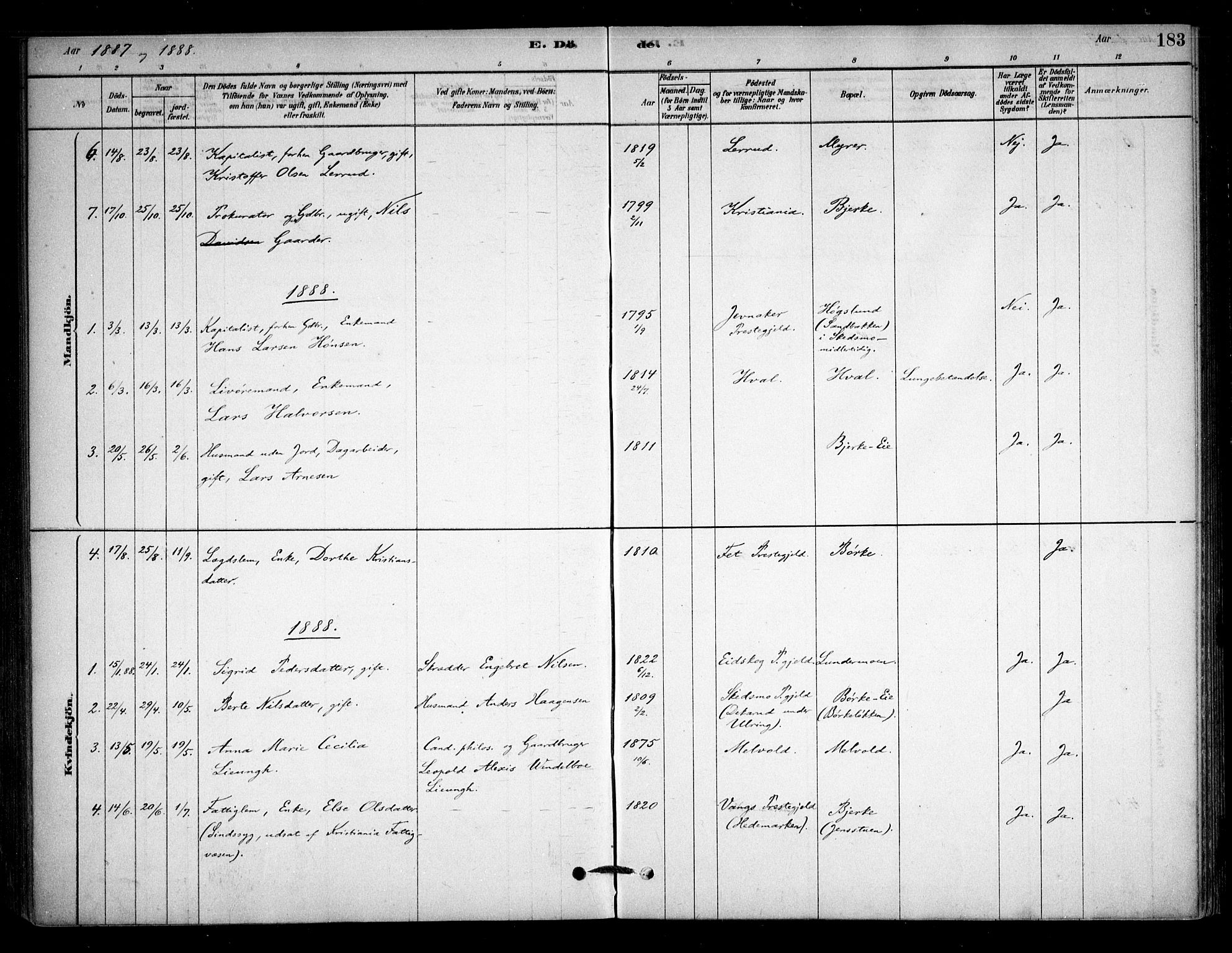 Sørum prestekontor Kirkebøker, SAO/A-10303/F/Fb/L0001: Parish register (official) no. II 1, 1878-1915, p. 183