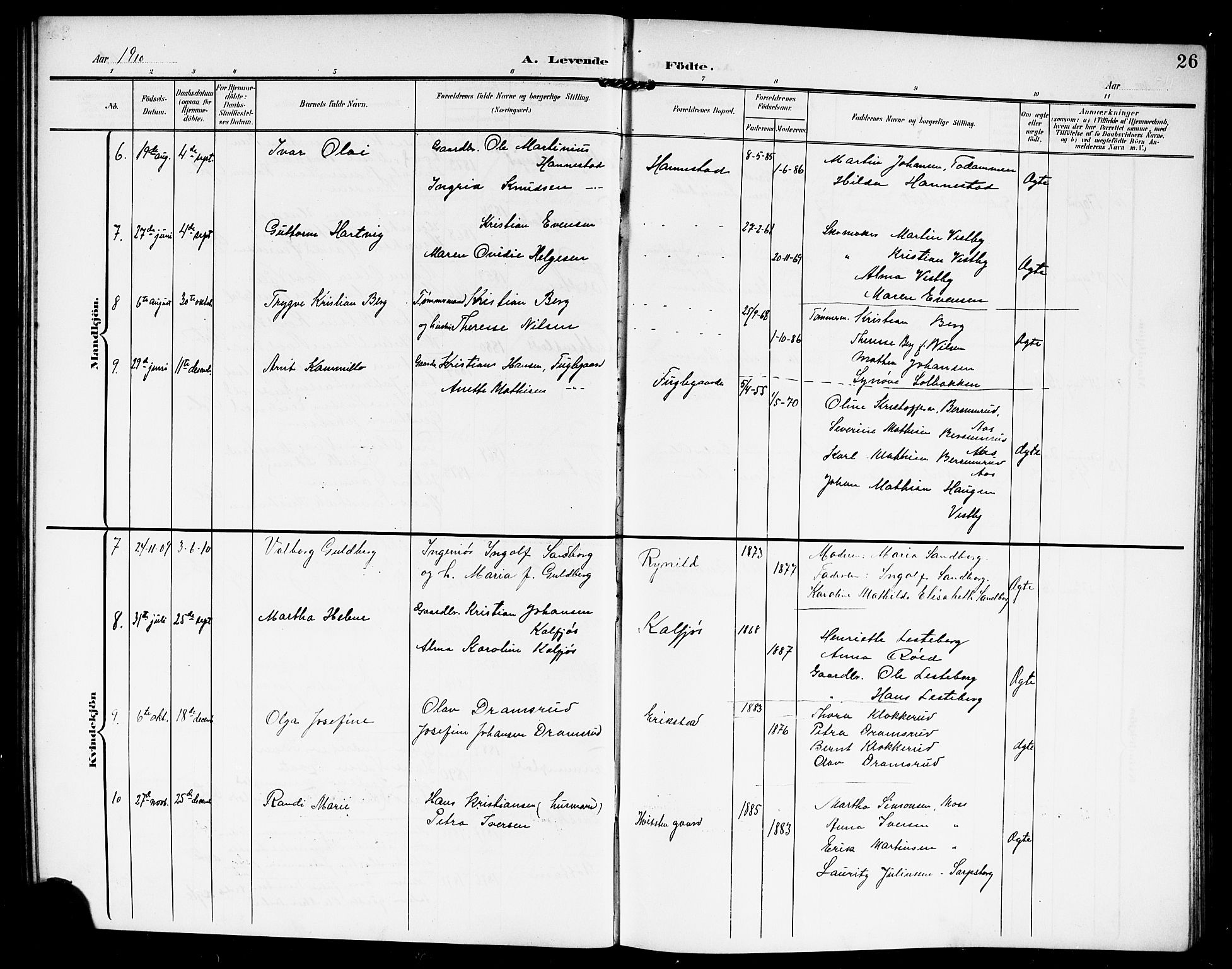 Vestby prestekontor Kirkebøker, SAO/A-10893/G/Ga/L0002: Parish register (copy) no. I 2, 1903-1916, p. 26