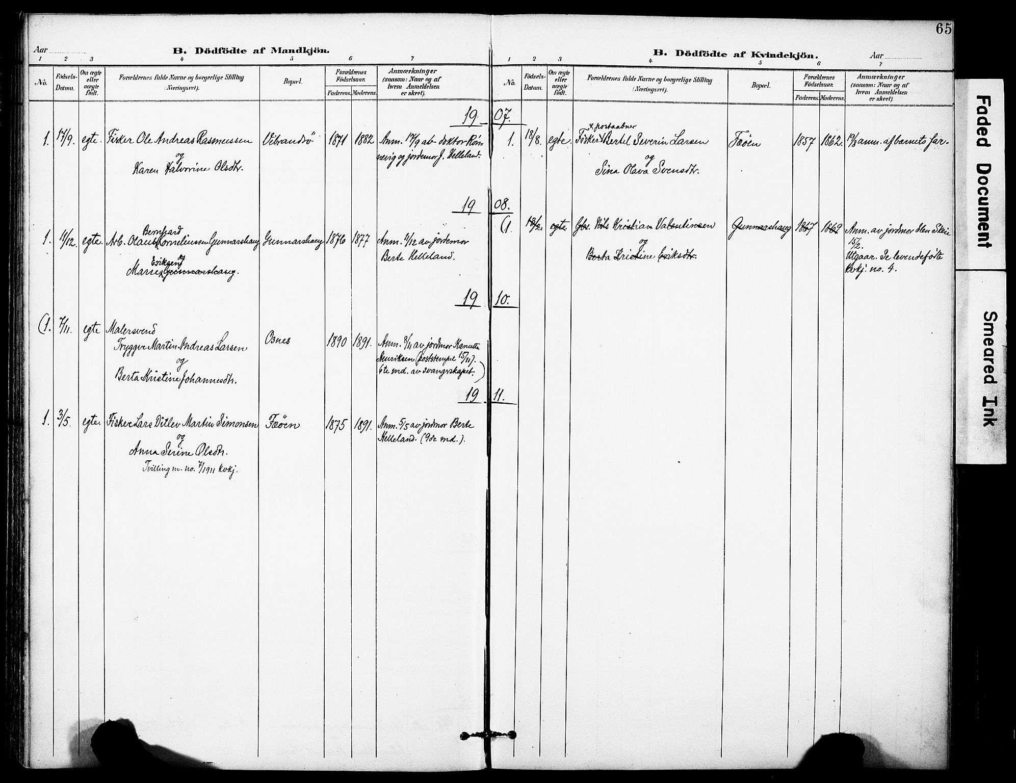 Torvastad sokneprestkontor, SAST/A -101857/H/Ha/Haa/L0017: Parish register (official) no. A 16, 1899-1911, p. 65
