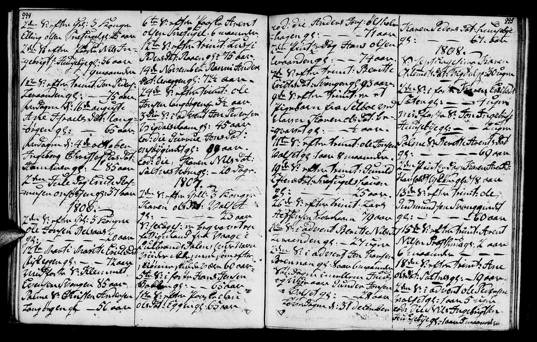 Ministerialprotokoller, klokkerbøker og fødselsregistre - Sør-Trøndelag, SAT/A-1456/666/L0785: Parish register (official) no. 666A03, 1803-1816, p. 224-225