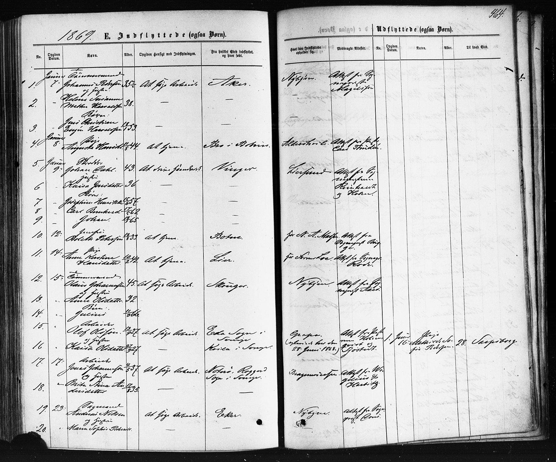 Bragernes kirkebøker, SAKO/A-6/F/Fb/L0004: Parish register (official) no. II 4, 1869-1875, p. 464