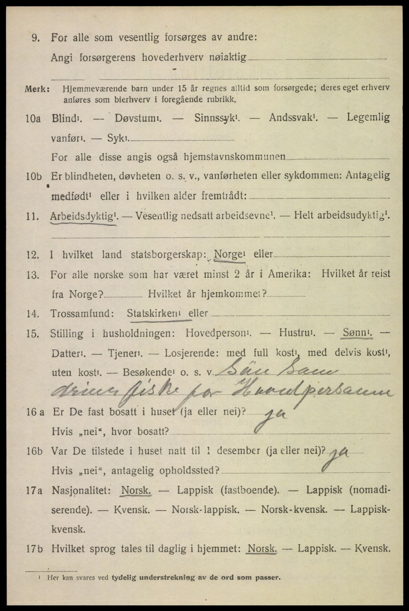 SAT, 1920 census for Hadsel, 1920, p. 20129