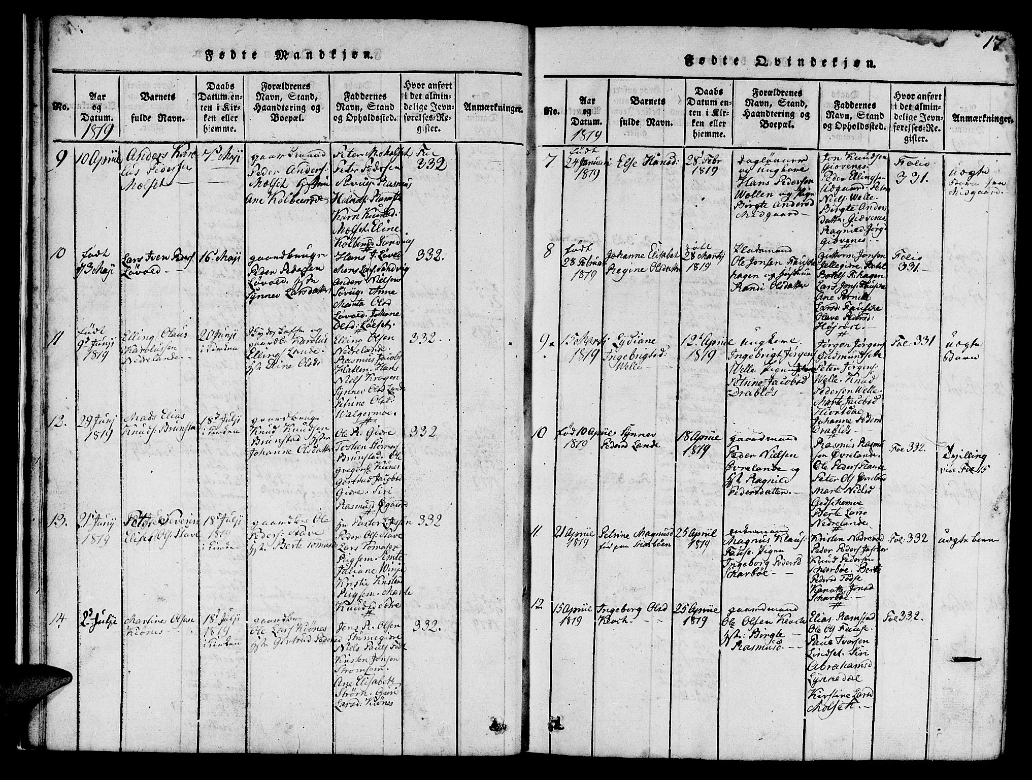 Ministerialprotokoller, klokkerbøker og fødselsregistre - Møre og Romsdal, AV/SAT-A-1454/522/L0322: Parish register (copy) no. 522C01, 1816-1830, p. 17