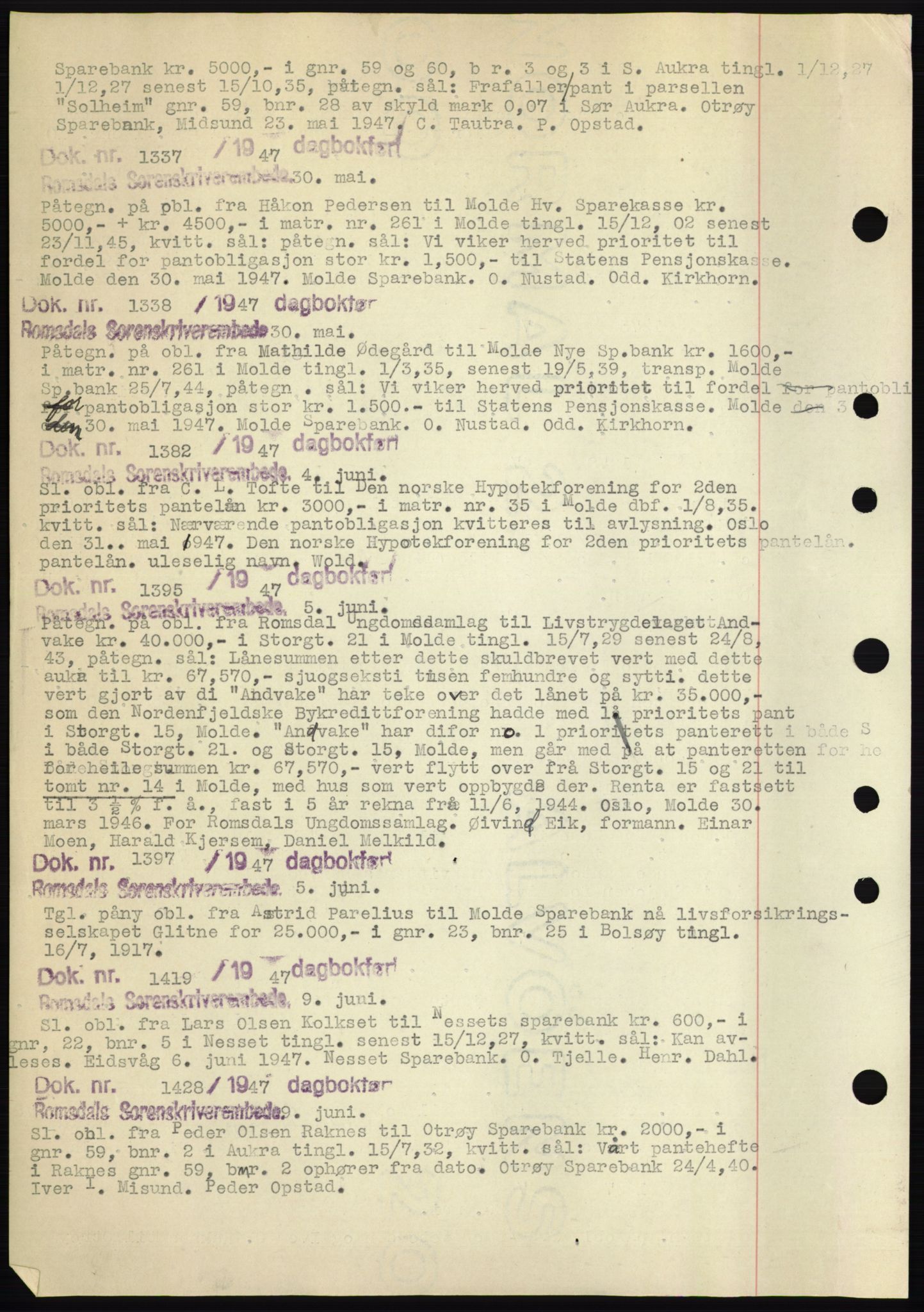 Romsdal sorenskriveri, SAT/A-4149/1/2/2C: Mortgage book no. C1b, 1946-1949, Deed date: 30.05.1947