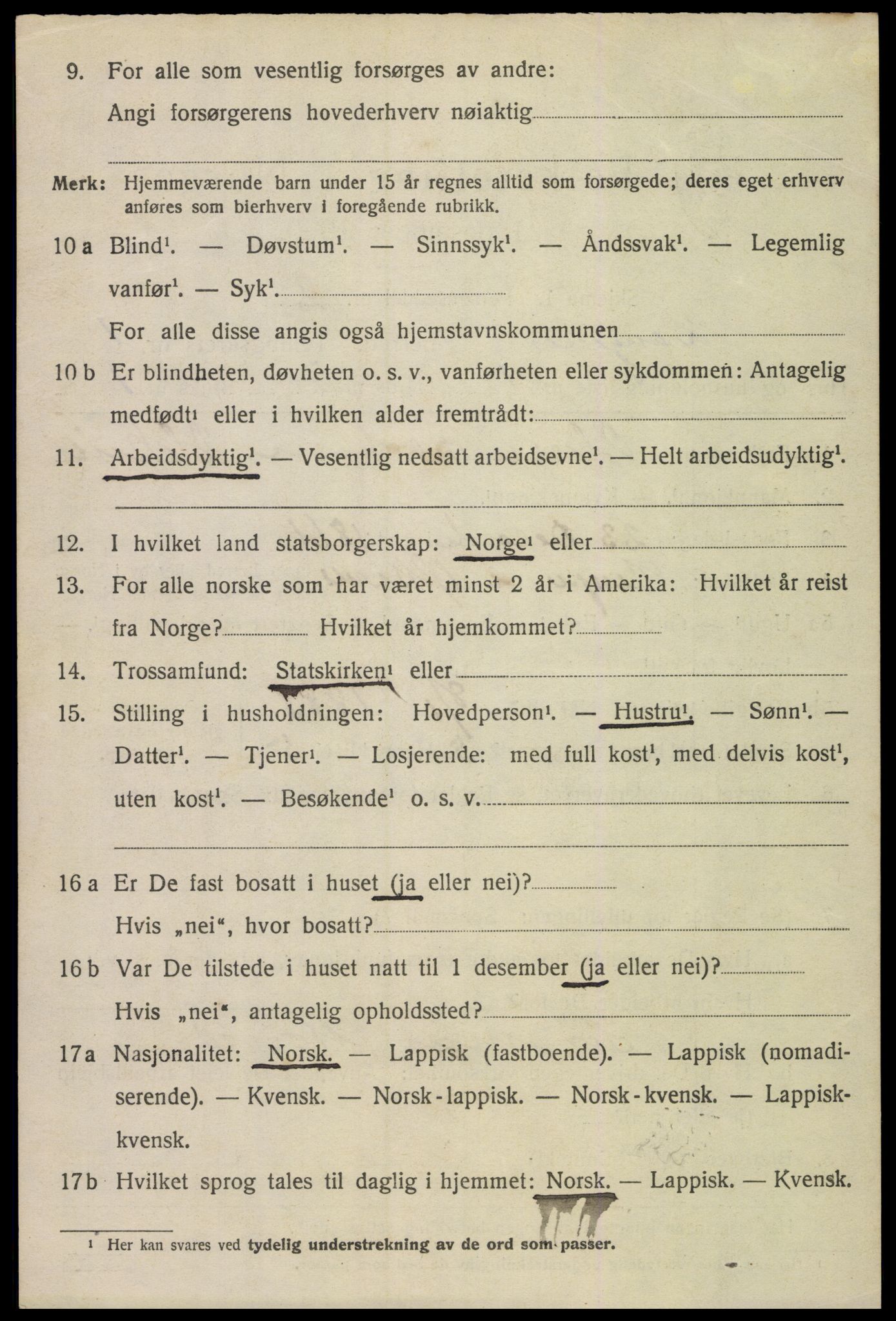 SAT, 1920 census for Langenes, 1920, p. 379