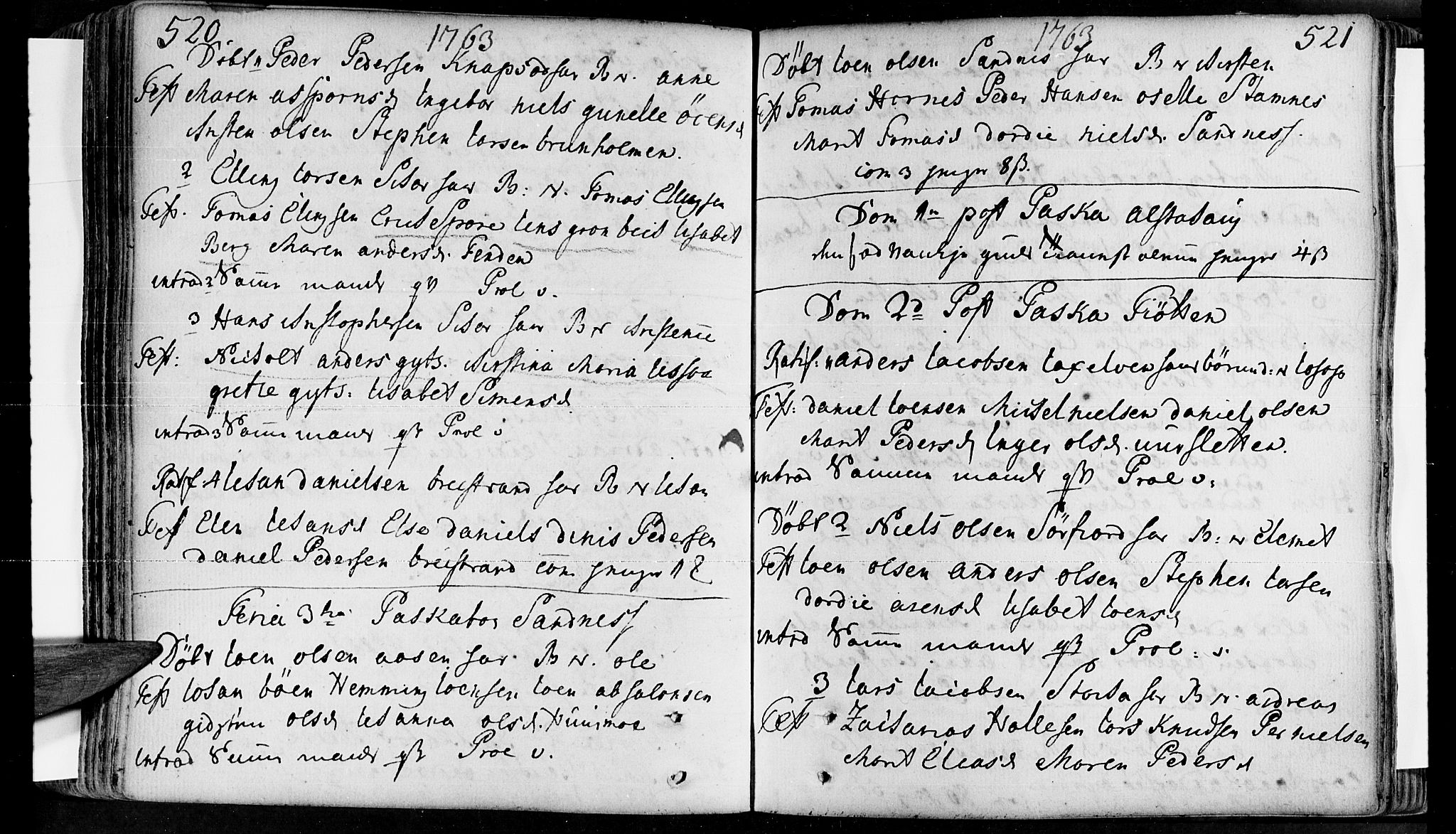 Ministerialprotokoller, klokkerbøker og fødselsregistre - Nordland, SAT/A-1459/830/L0434: Parish register (official) no. 830A03, 1737-1767, p. 520-521