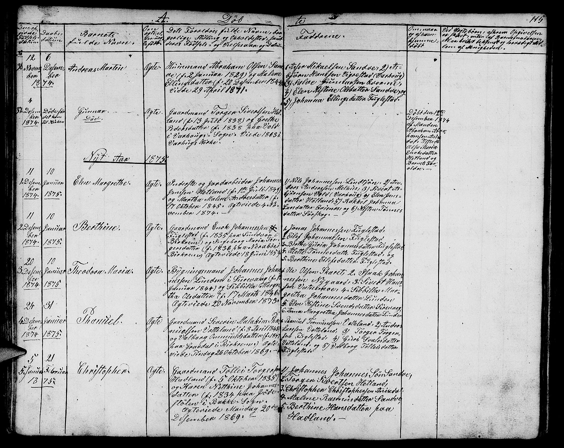 Eigersund sokneprestkontor, SAST/A-101807/S09/L0003: Parish register (copy) no. B 3, 1846-1875, p. 115
