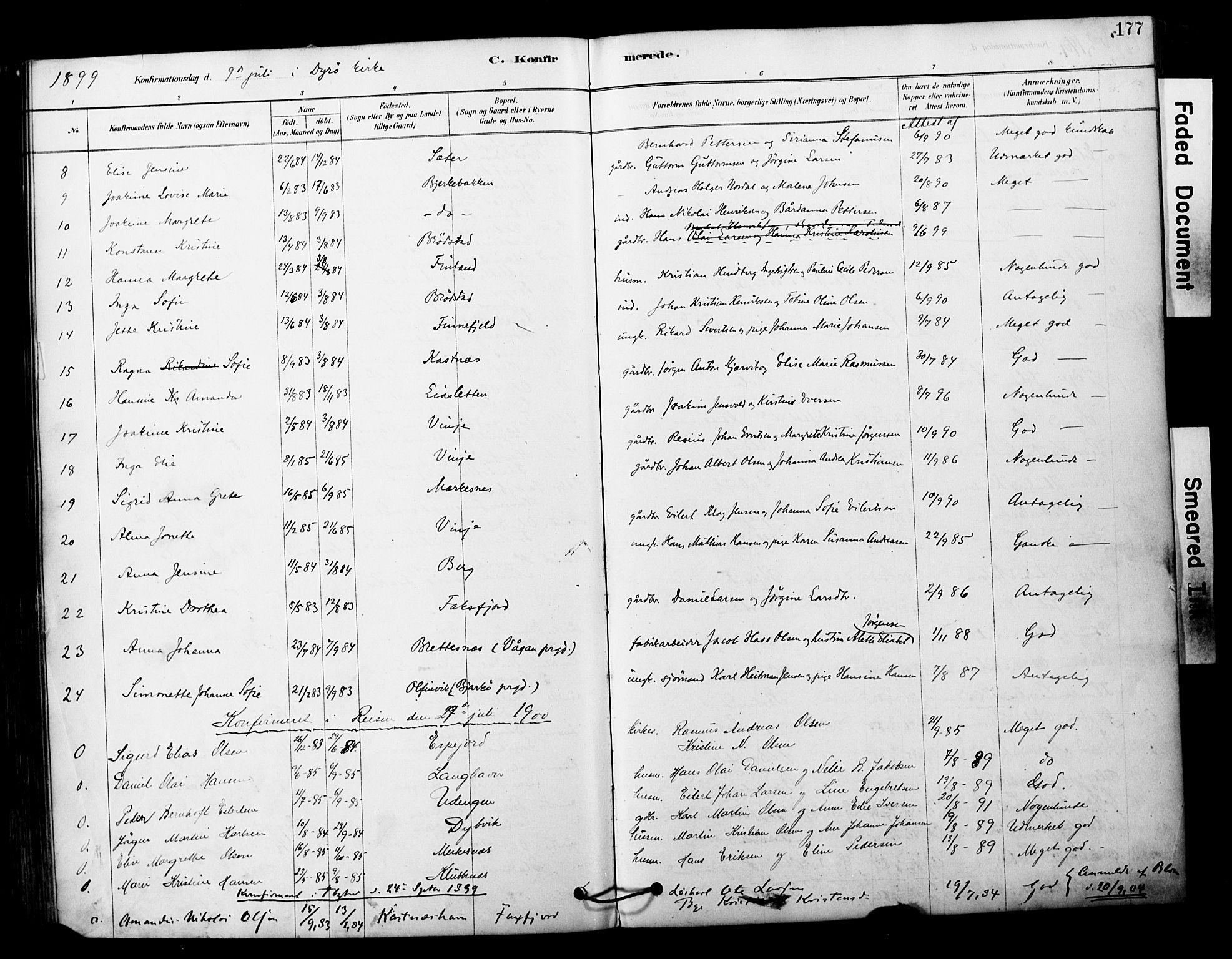 Tranøy sokneprestkontor, SATØ/S-1313/I/Ia/Iaa/L0011kirke: Parish register (official) no. 11, 1878-1904, p. 177