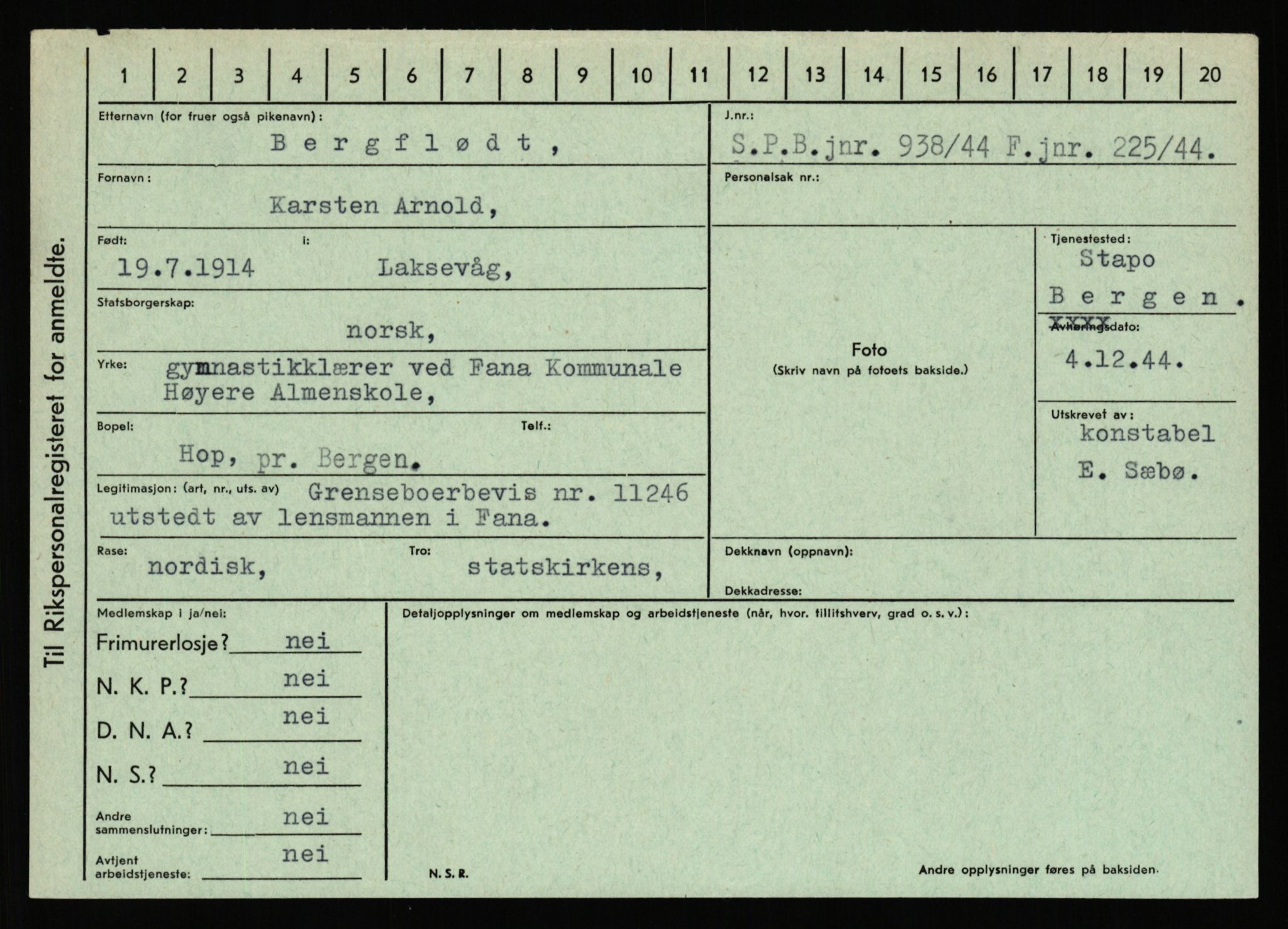 Statspolitiet - Hovedkontoret / Osloavdelingen, AV/RA-S-1329/C/Ca/L0002: Arneberg - Brand, 1943-1945, p. 2685