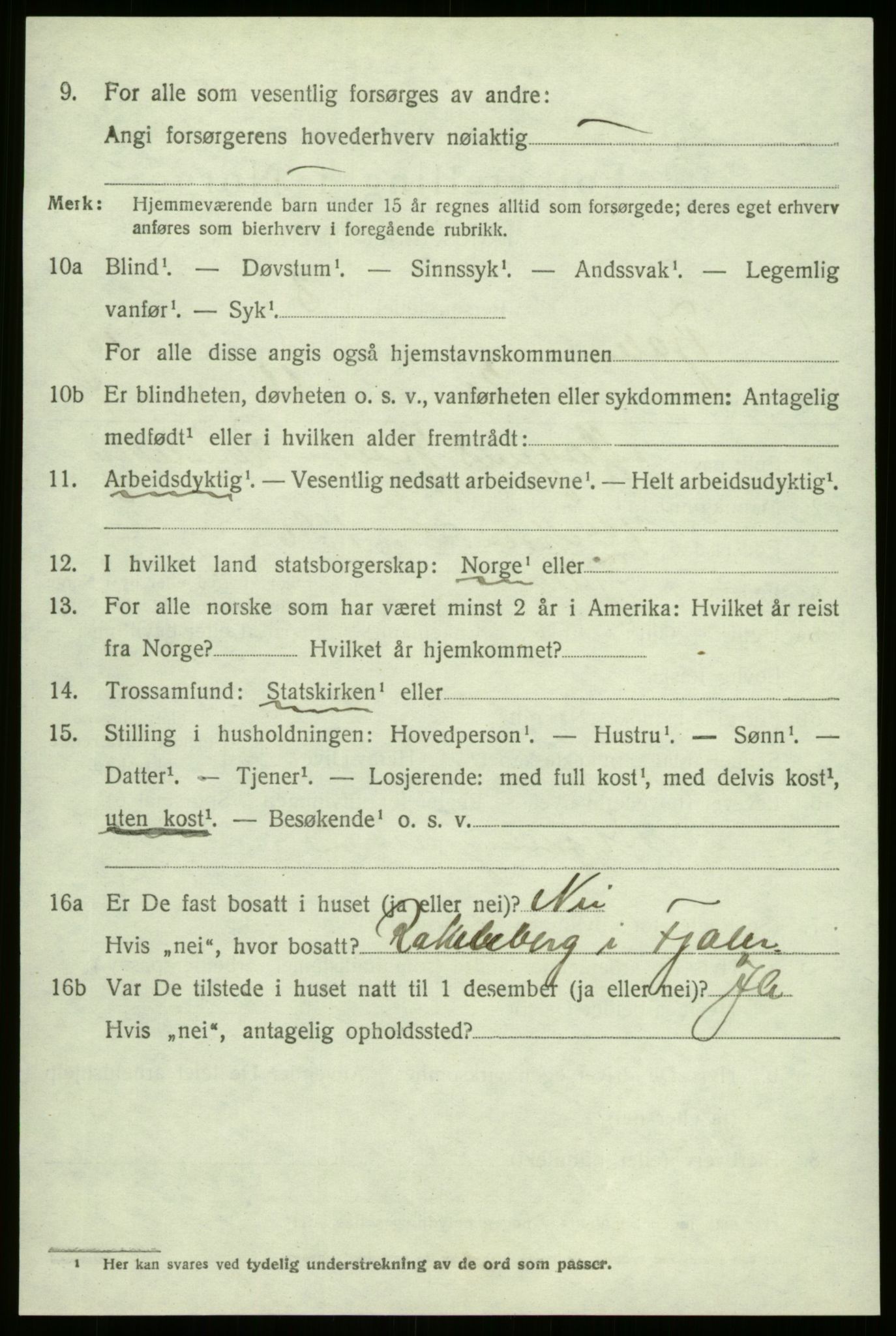 SAB, 1920 census for Fjaler, 1920, p. 5194