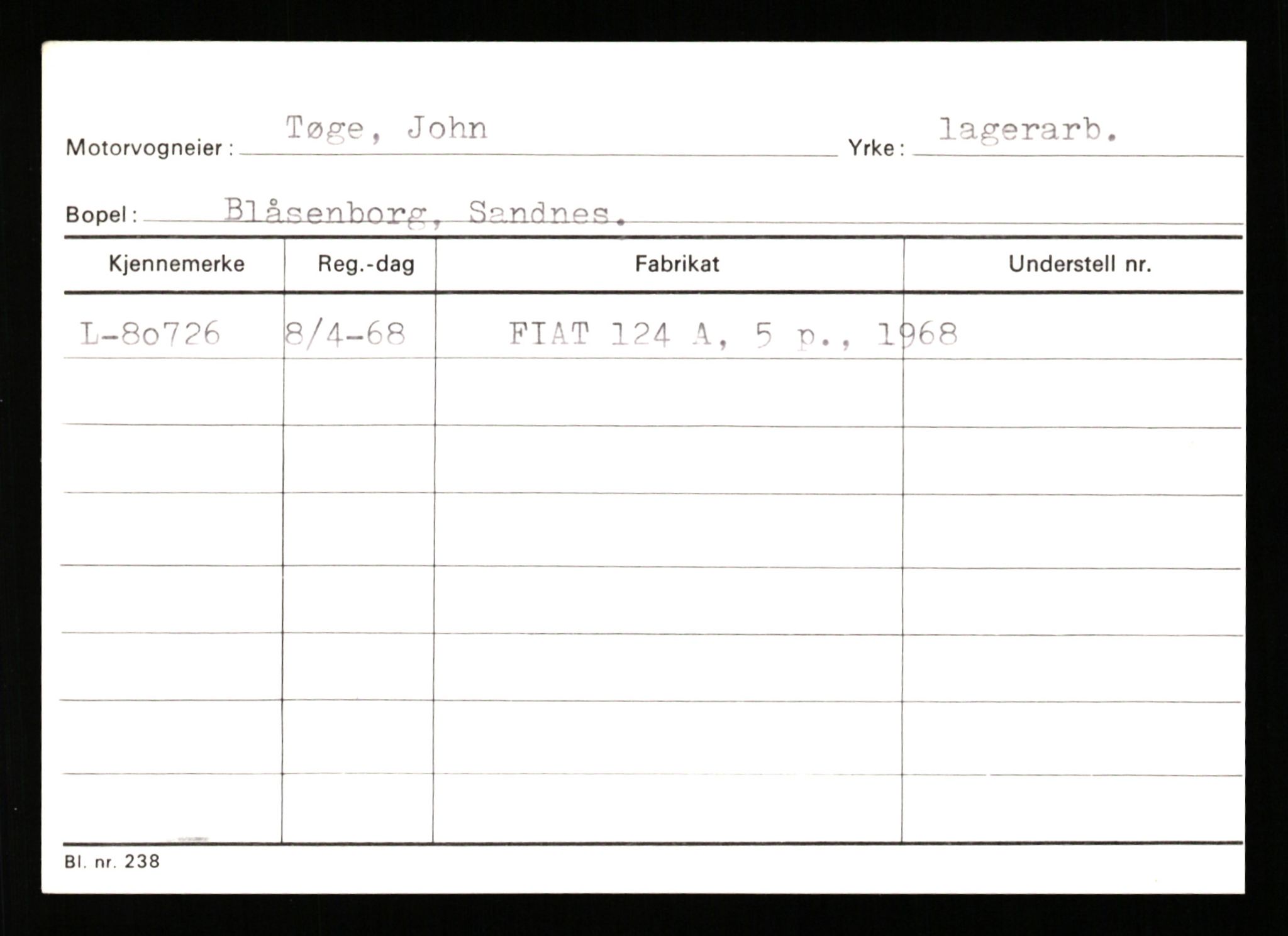 Stavanger trafikkstasjon, SAST/A-101942/0/H/L0040: Torstensen - Ueland, 1930-1971, p. 1979