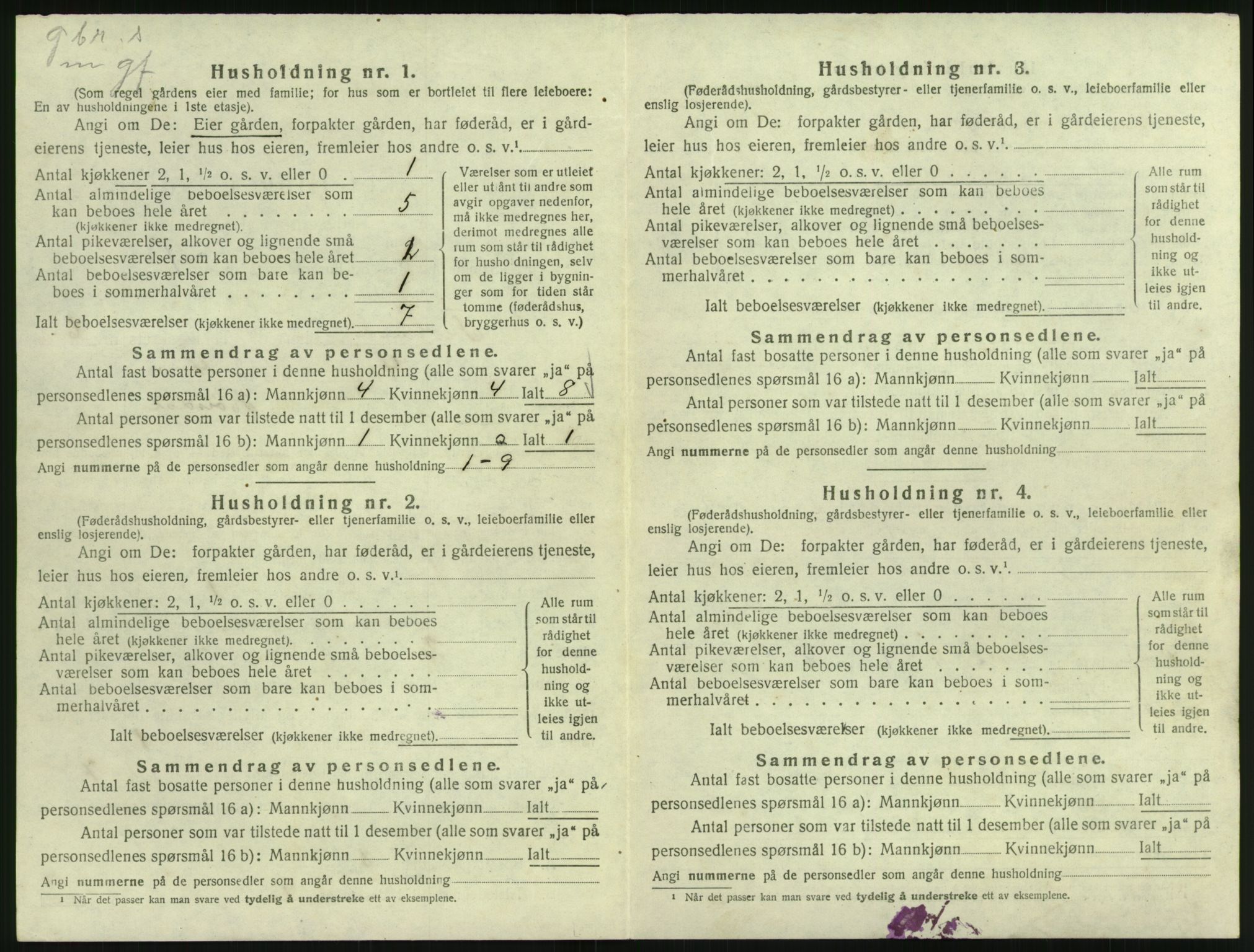 SAK, 1920 census for Froland, 1920, p. 598