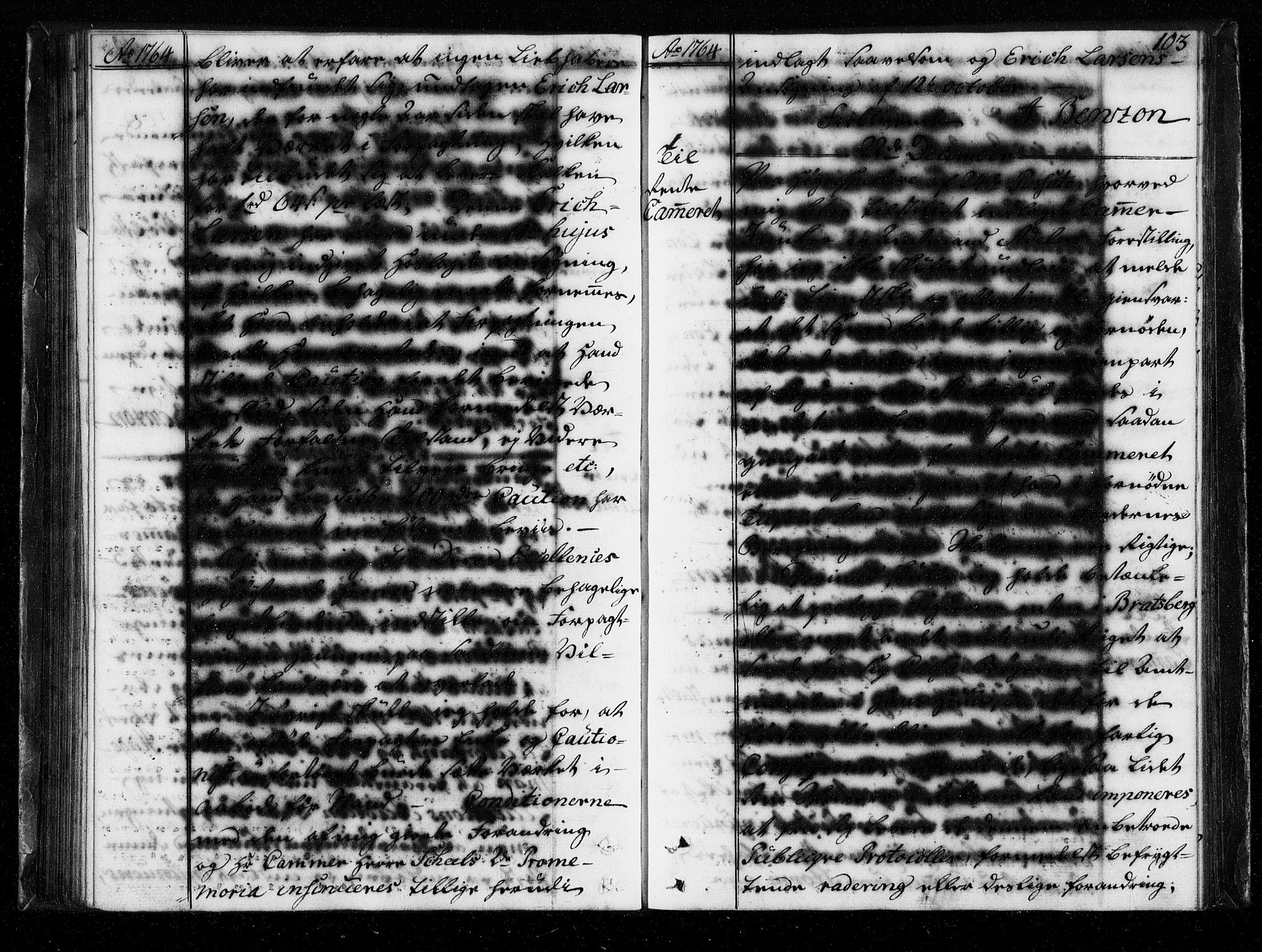 Stattholderembetet 1572-1771, AV/RA-EA-2870/Bf/L0004: Stattholderprotokoll (allmenn kopibok), 1764-1765, p. 102b-103a