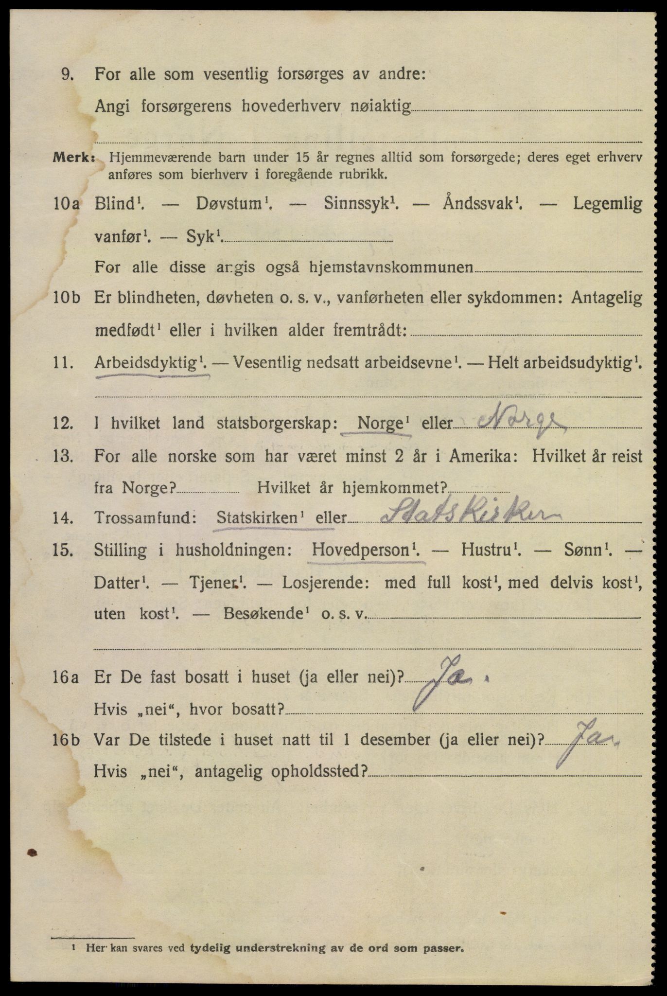 SAKO, 1920 census for Kragerø, 1920, p. 9052