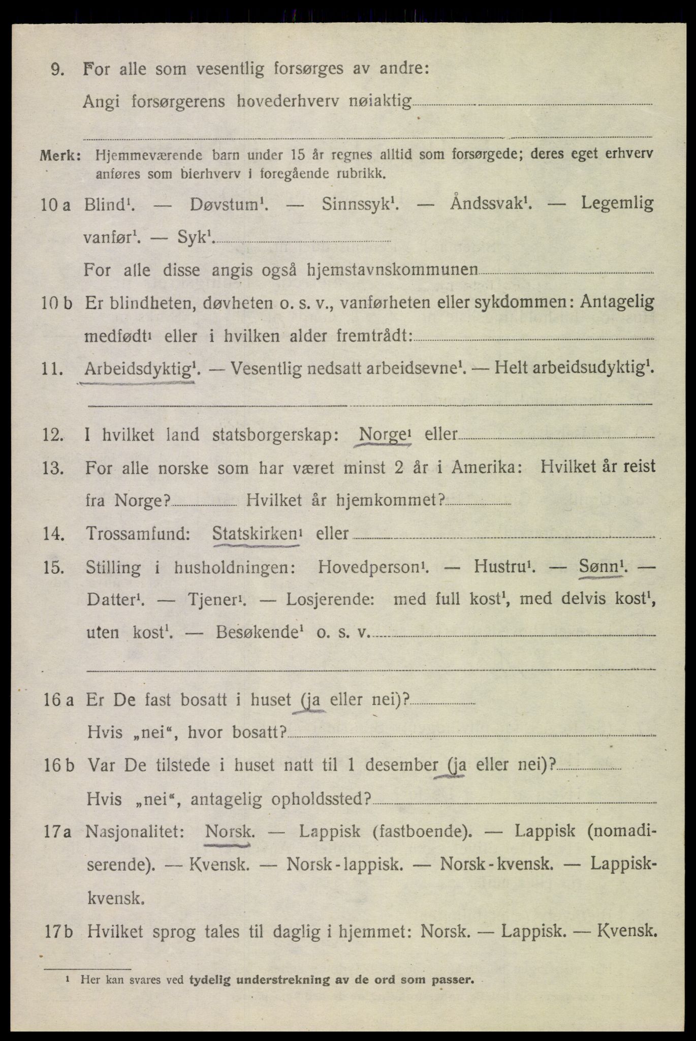 SAT, 1920 census for Skjerstad, 1920, p. 2136