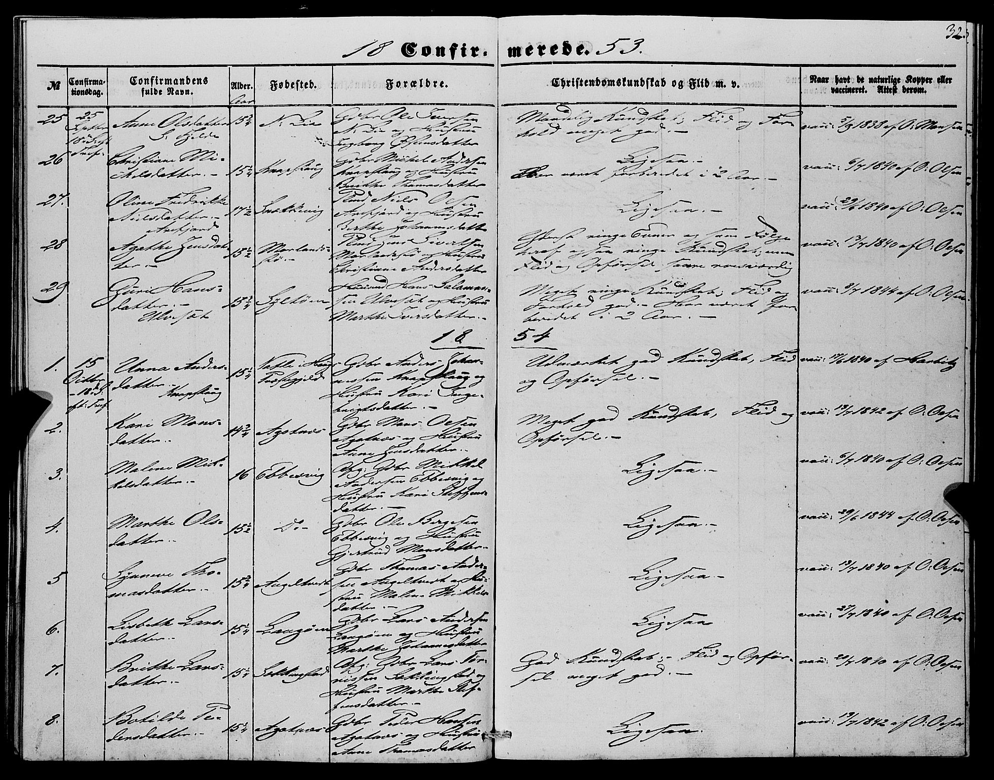 Fjell sokneprestembete, SAB/A-75301/H/Haa: Parish register (official) no. A 4, 1851-1870, p. 32