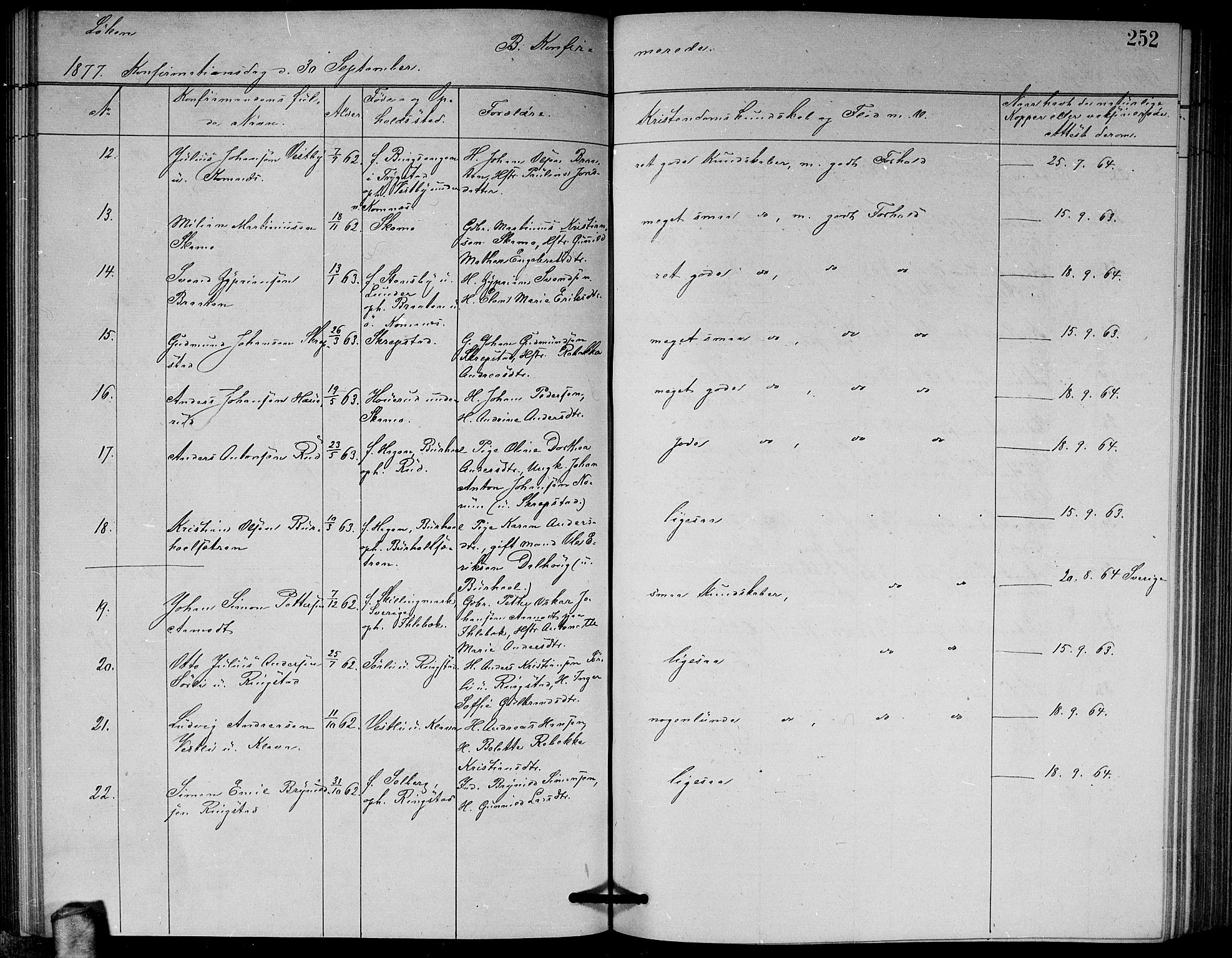 Høland prestekontor Kirkebøker, AV/SAO-A-10346a/G/Ga/L0006: Parish register (copy) no. I 6, 1869-1879, p. 252