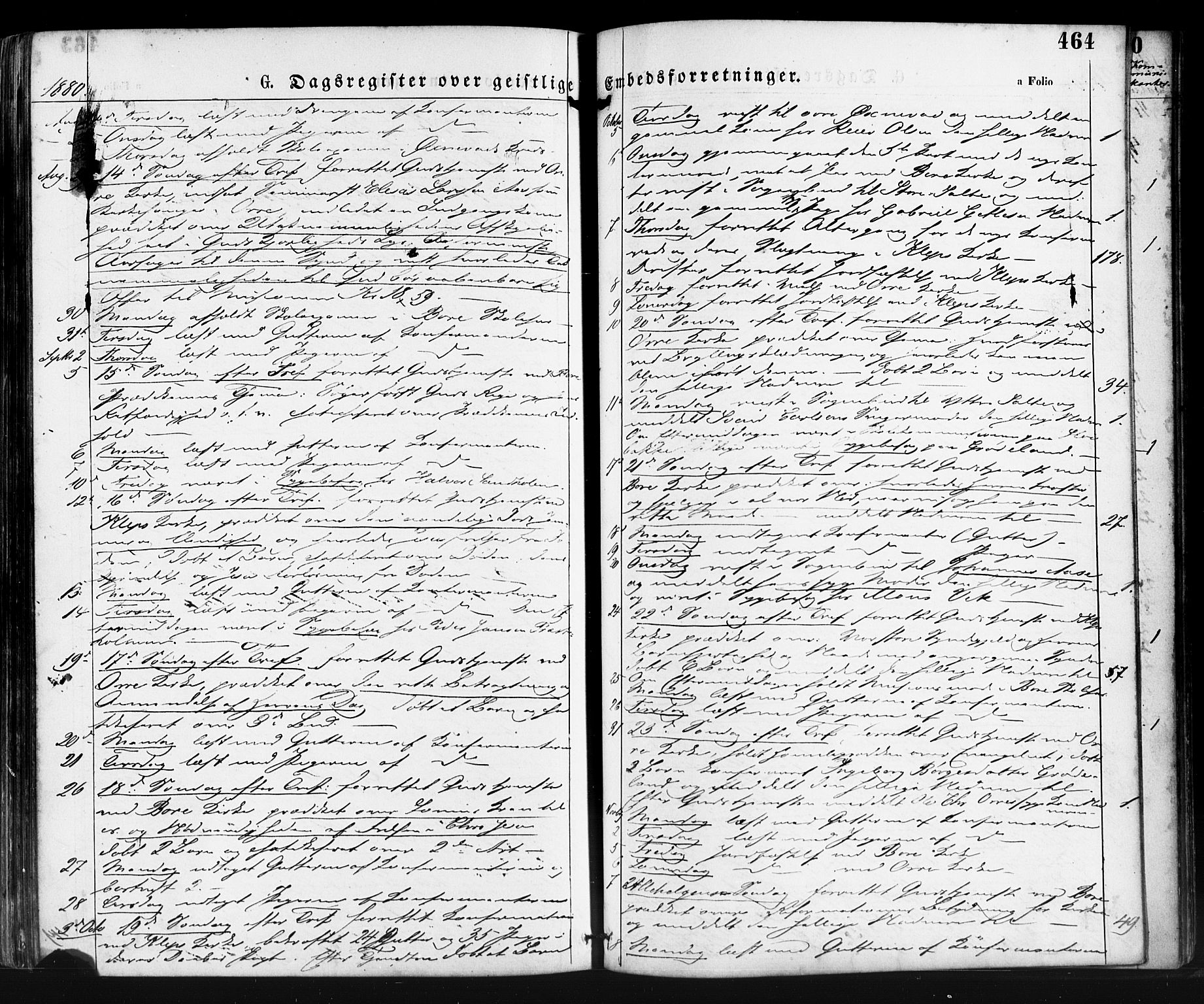 Klepp sokneprestkontor, AV/SAST-A-101803/001/3/30BA/L0006: Parish register (official) no. A 6, 1871-1885, p. 464