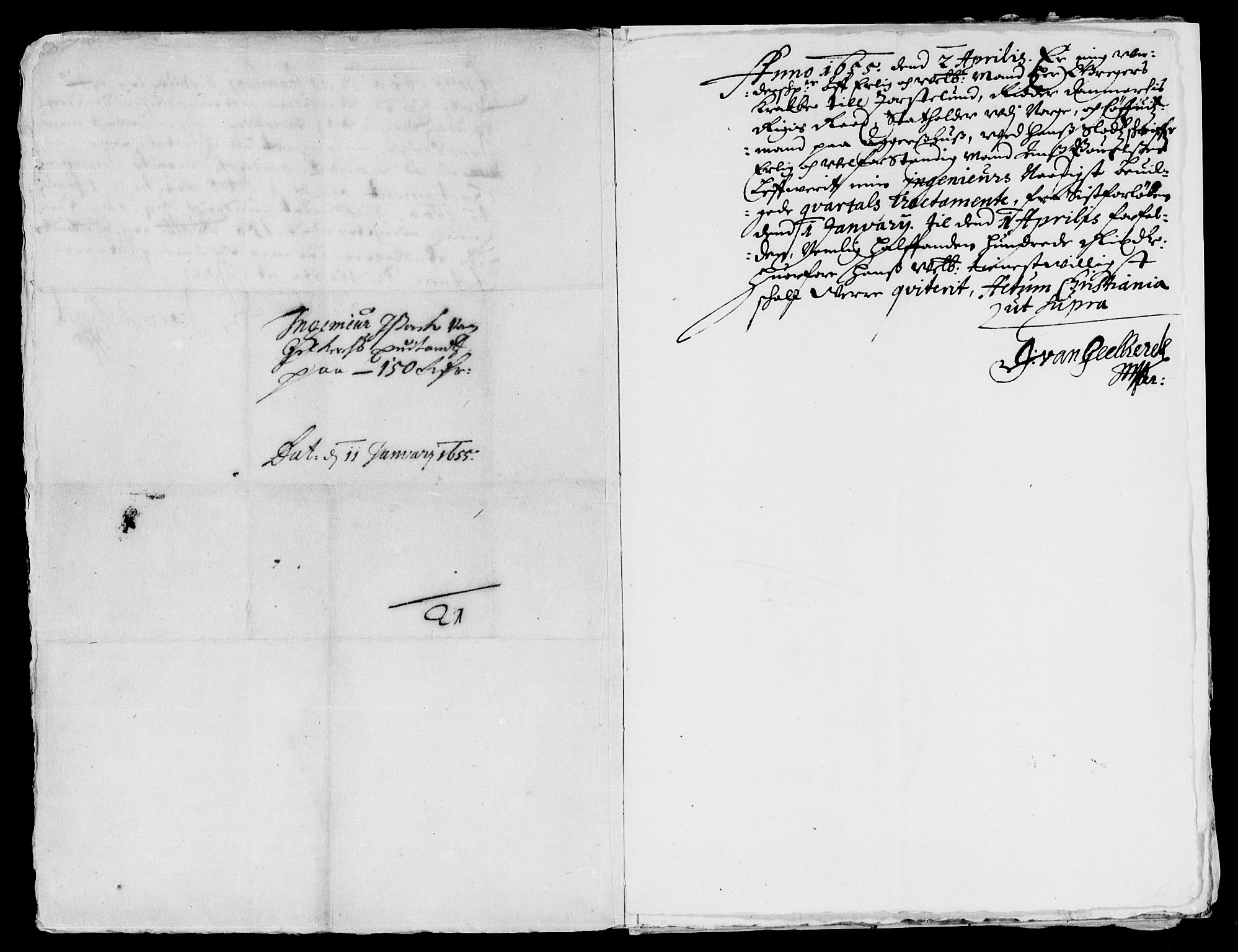 Rentekammeret inntil 1814, Reviderte regnskaper, Lensregnskaper, AV/RA-EA-5023/R/Rb/Rba/L0224: Akershus len, 1654-1655