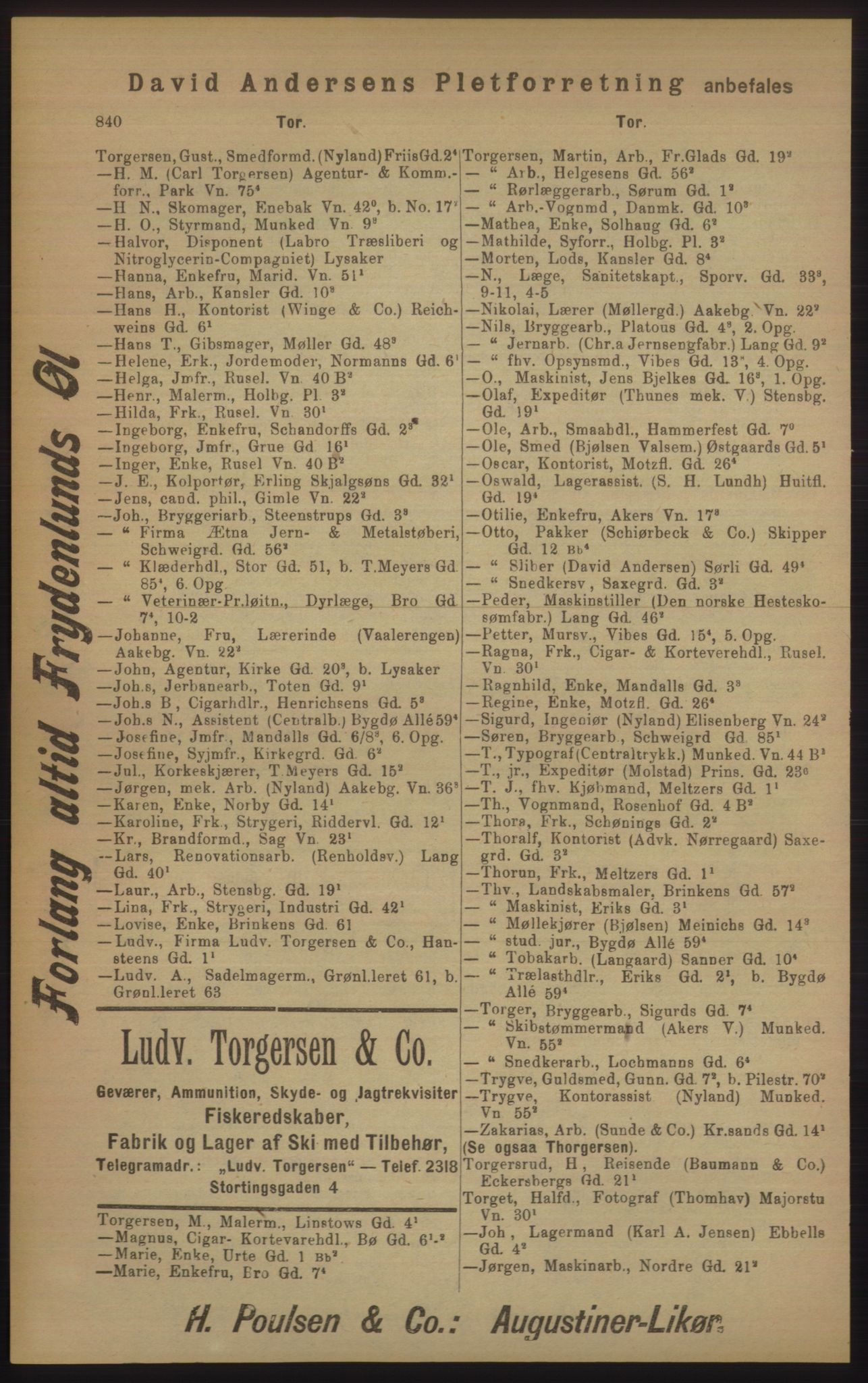 Kristiania/Oslo adressebok, PUBL/-, 1905, p. 840