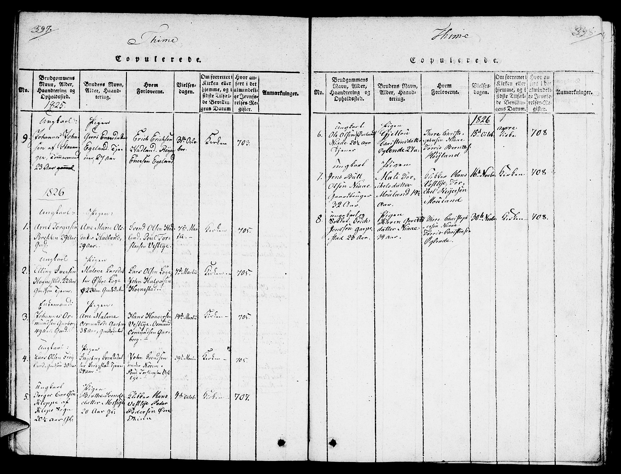 Lye sokneprestkontor, SAST/A-101794/001/30/30BA/L0003: Parish register (official) no. A 3 /1, 1816-1826, p. 397-398
