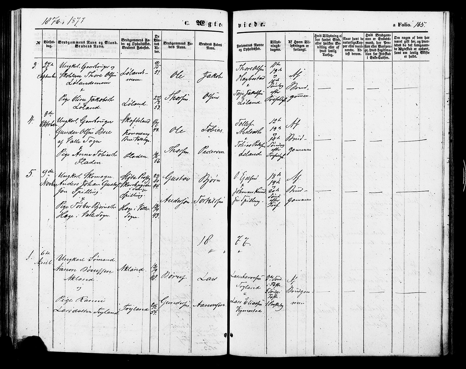 Nord-Audnedal sokneprestkontor, AV/SAK-1111-0032/F/Fa/Fab/L0002: Parish register (official) no. A 2, 1859-1882, p. 165