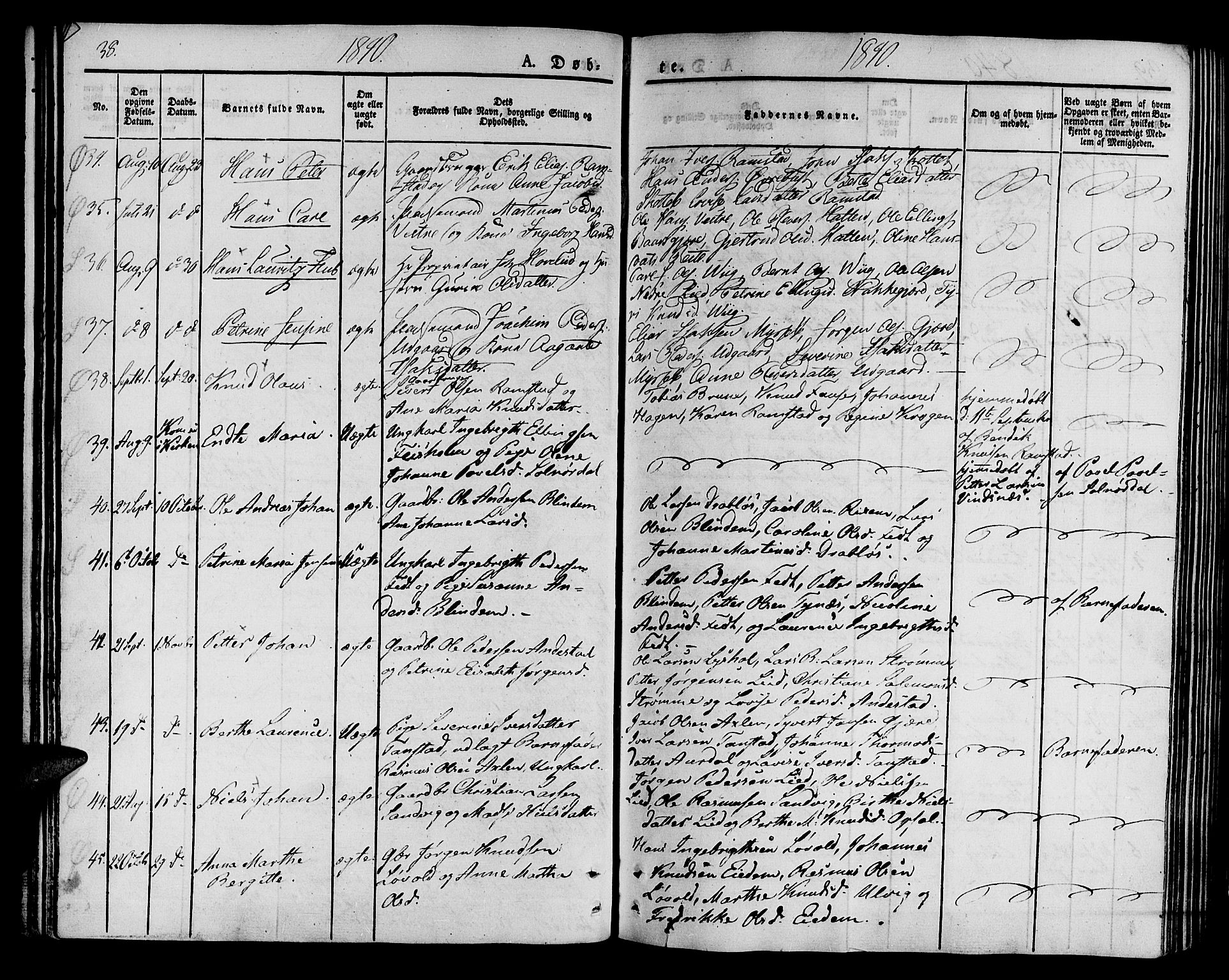 Ministerialprotokoller, klokkerbøker og fødselsregistre - Møre og Romsdal, AV/SAT-A-1454/522/L0311: Parish register (official) no. 522A06, 1832-1842, p. 38