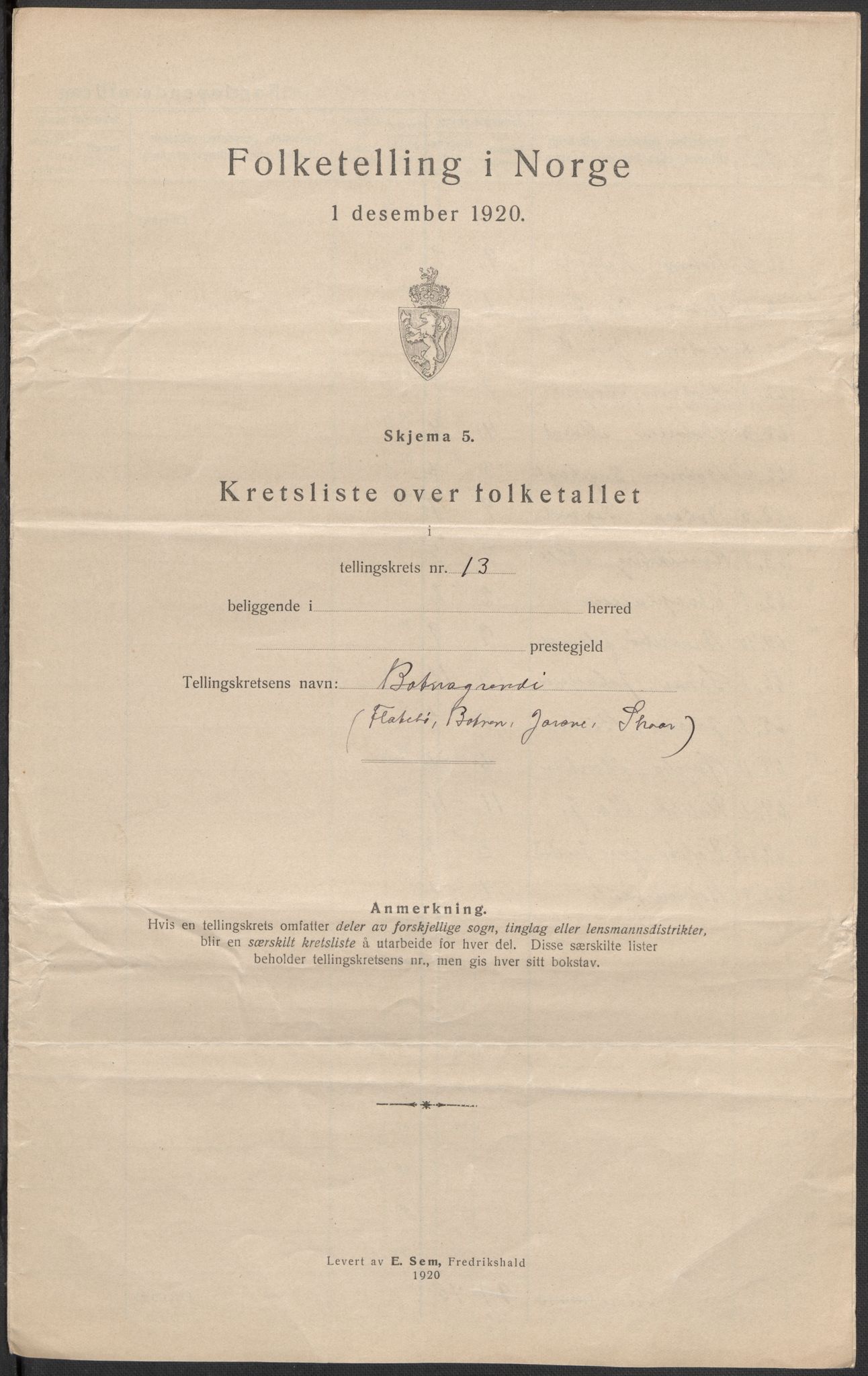 SAB, 1920 census for Kvam, 1920, p. 43