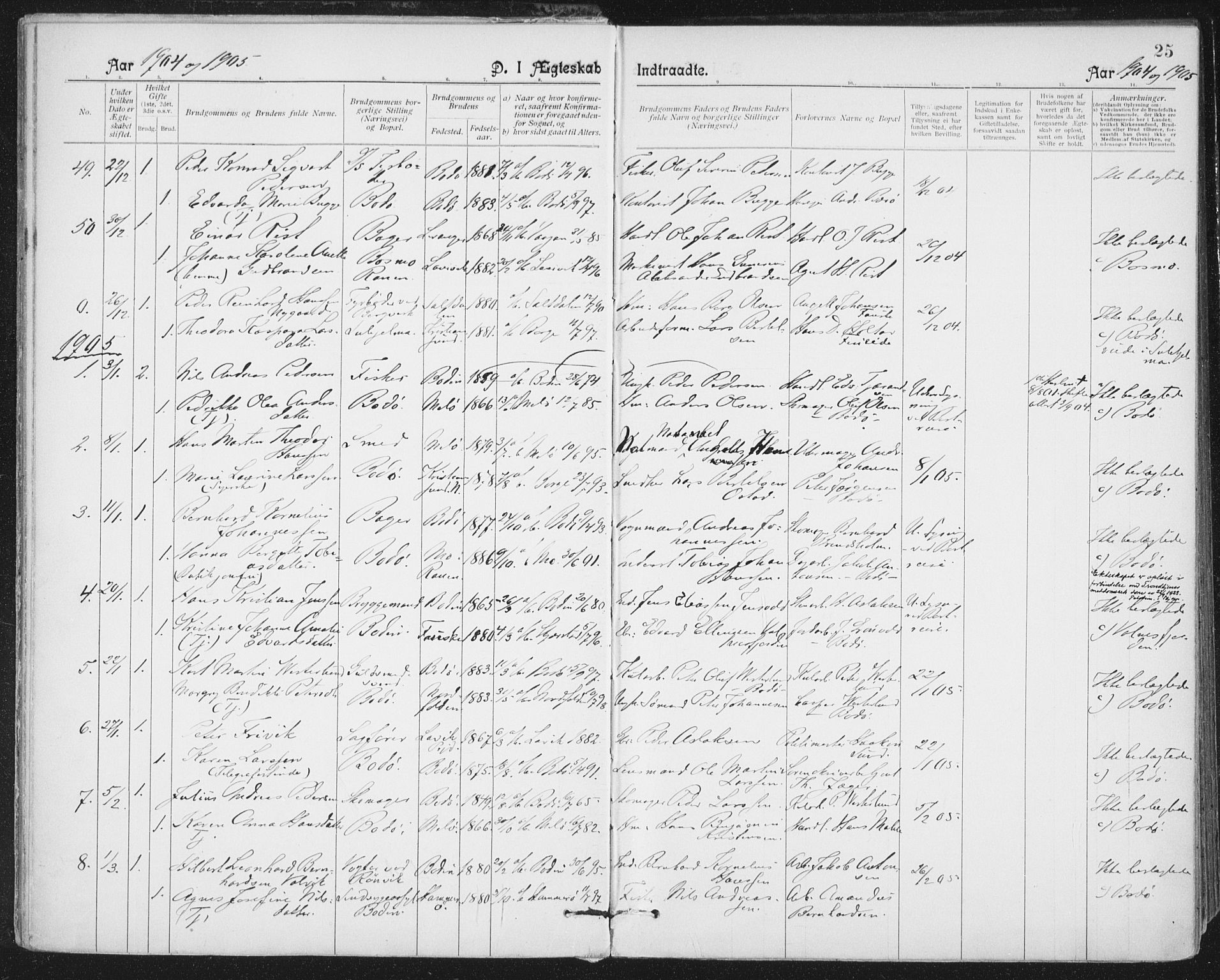 Ministerialprotokoller, klokkerbøker og fødselsregistre - Nordland, SAT/A-1459/801/L0012: Parish register (official) no. 801A12, 1900-1916, p. 25