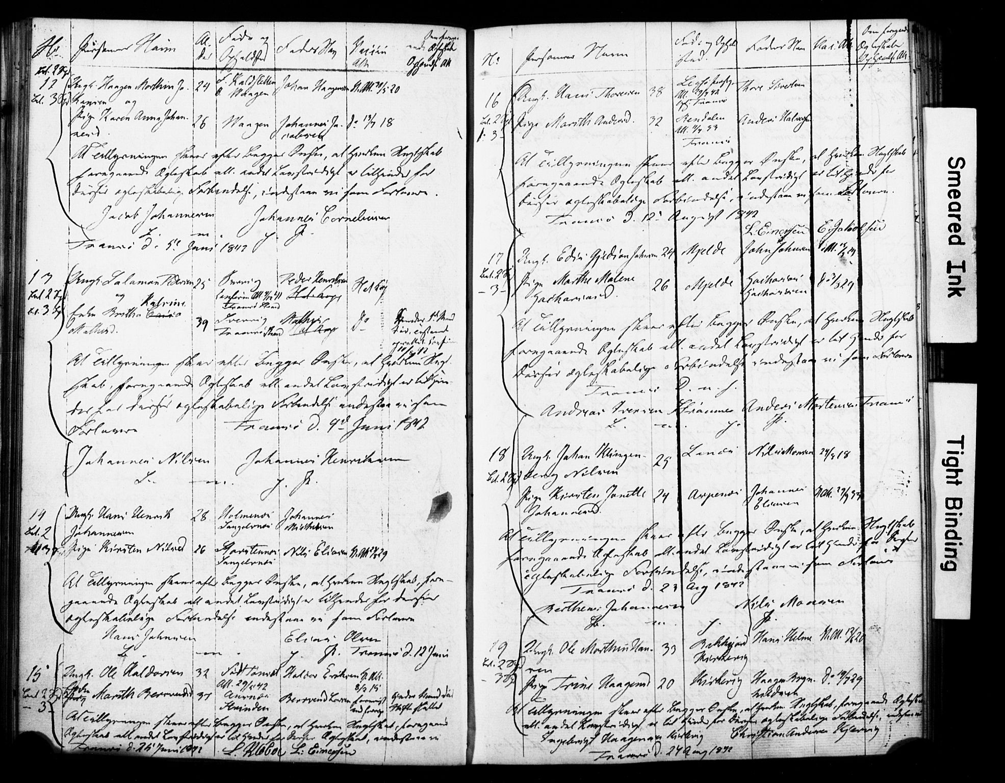 Tromsø sokneprestkontor/stiftsprosti/domprosti, SATØ/S-1343/H/Hc/L0096: Banns register no. 2, 1838-1851