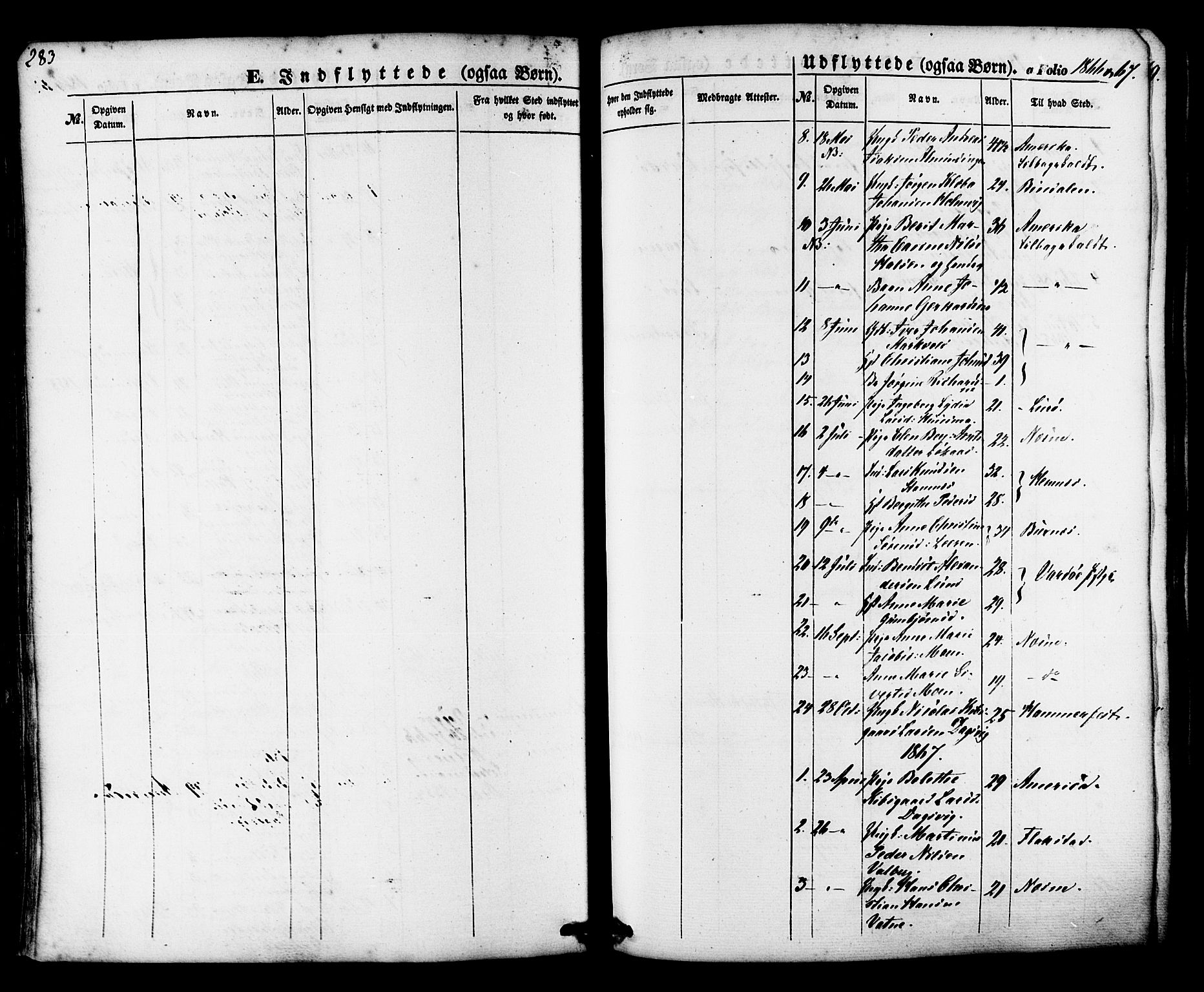 Ministerialprotokoller, klokkerbøker og fødselsregistre - Nordland, AV/SAT-A-1459/830/L0448: Parish register (official) no. 830A12, 1855-1878, p. 283