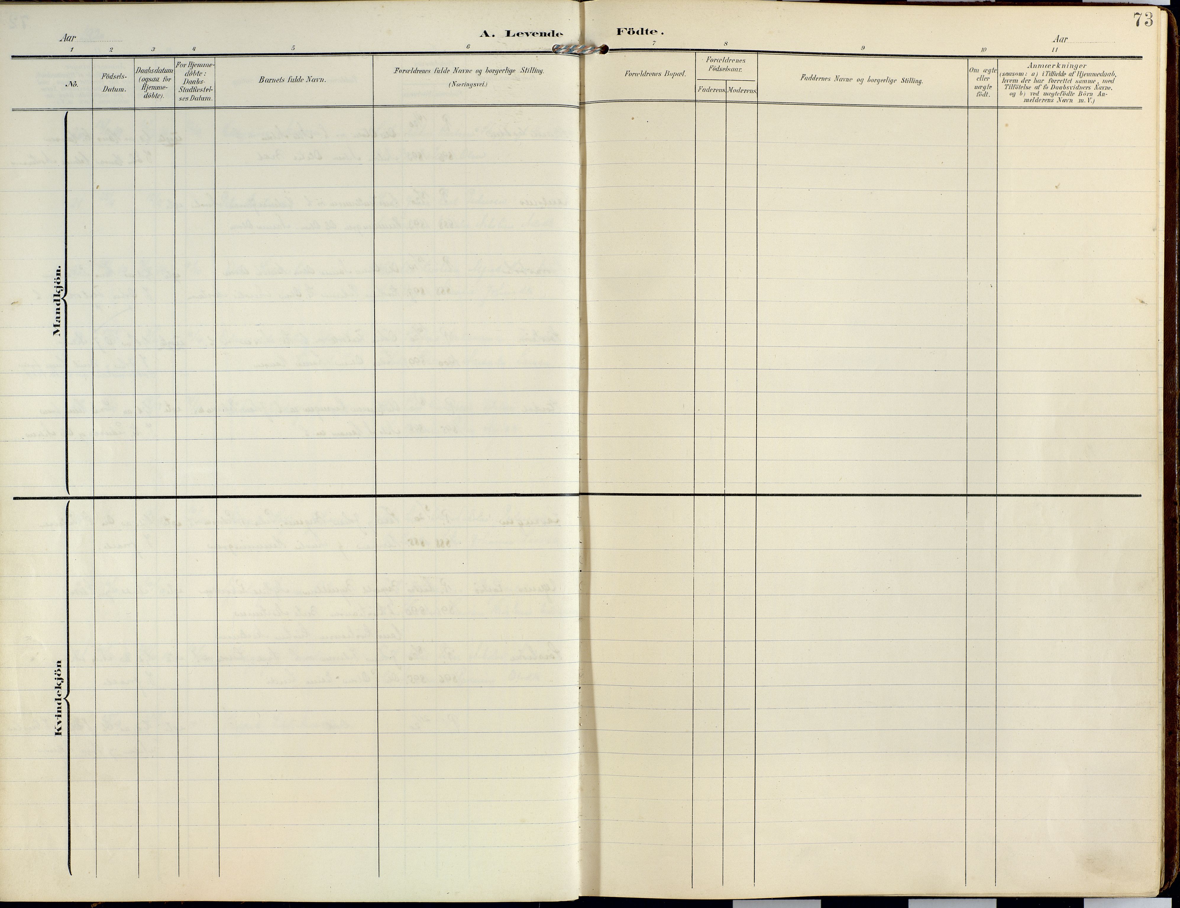 Lyngen sokneprestembete, SATØ/S-1289/H/He/Hea/L0014kirke: Parish register (official) no. 14, 1905-1920, p. 73