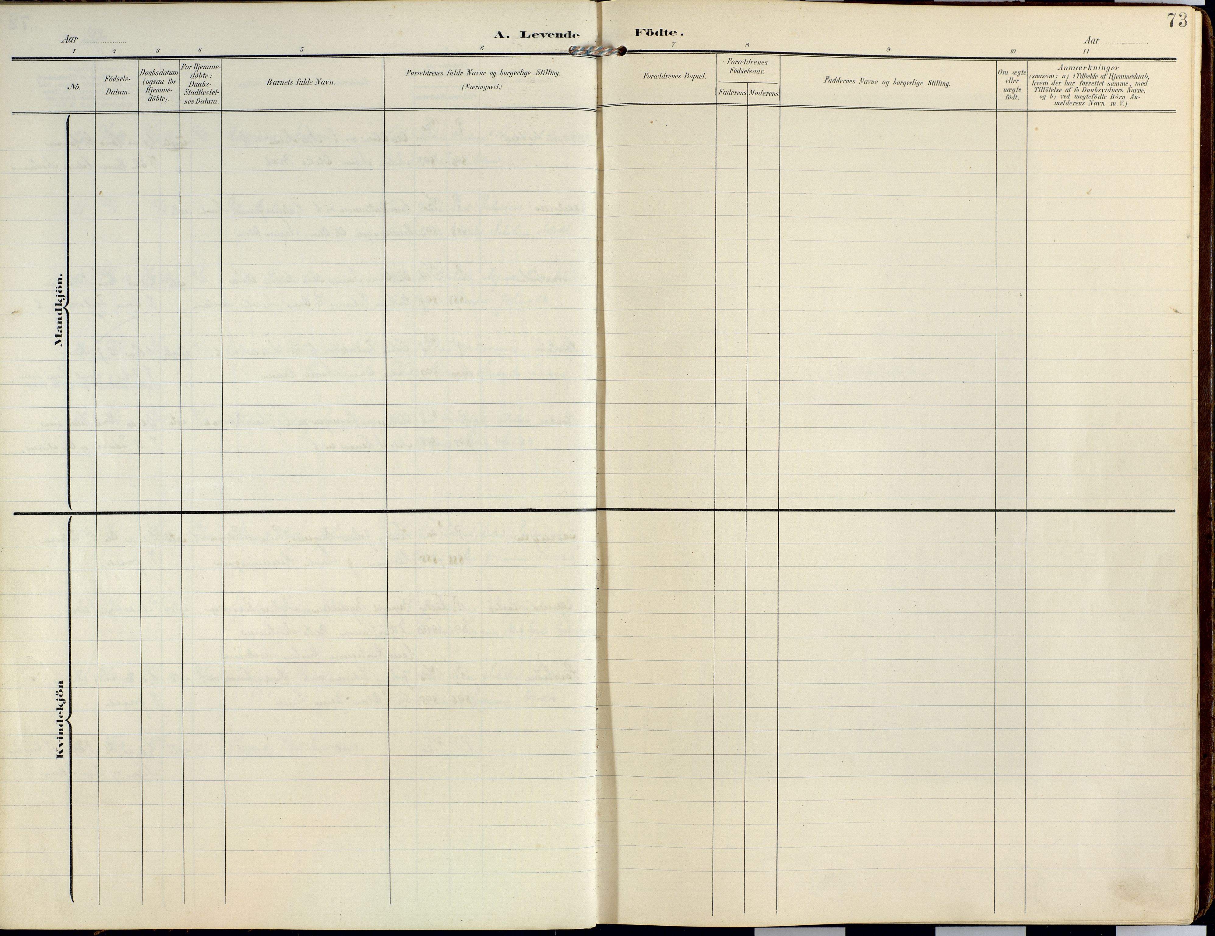 Lyngen sokneprestembete, AV/SATØ-S-1289/H/He/Hea/L0014kirke: Parish register (official) no. 14, 1905-1920, p. 73