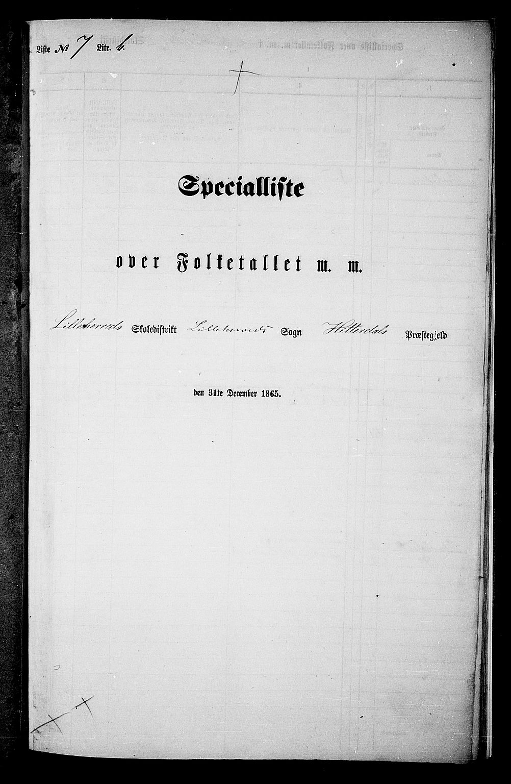 RA, 1865 census for Heddal, 1865, p. 140