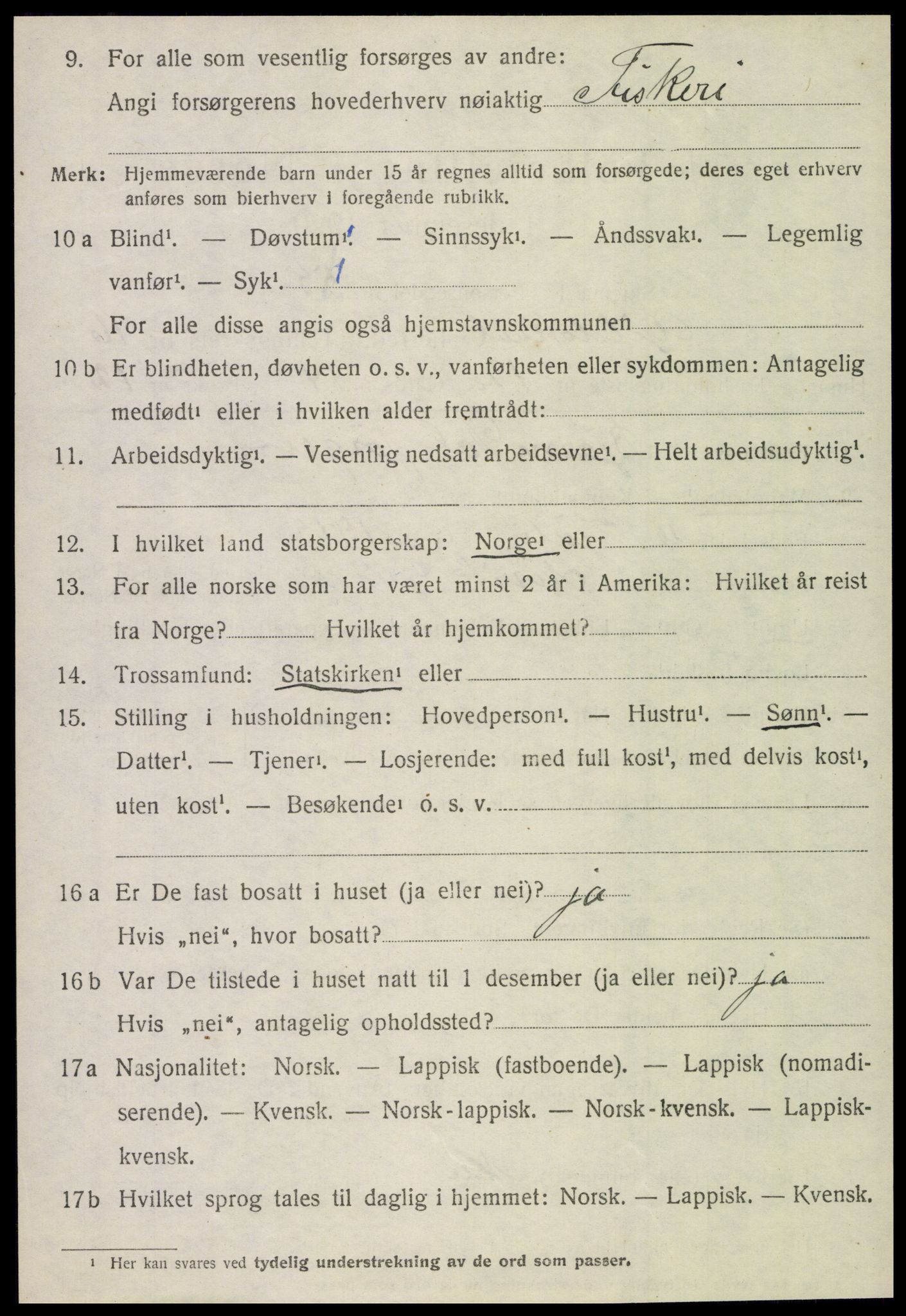 SAT, 1920 census for Gildeskål, 1920, p. 10287