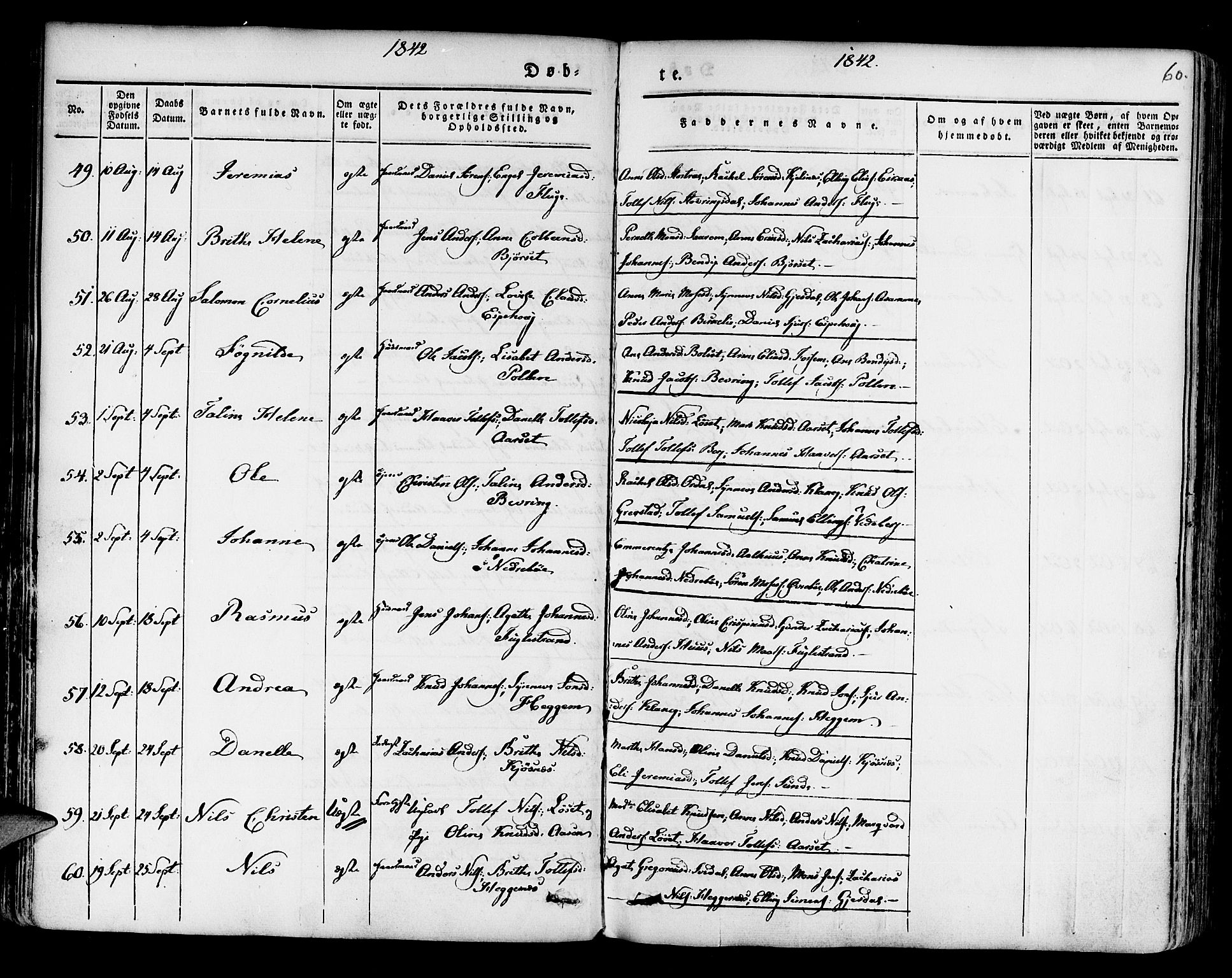 Jølster sokneprestembete, SAB/A-80701/H/Haa/Haaa/L0009: Parish register (official) no. A 9, 1833-1848, p. 60