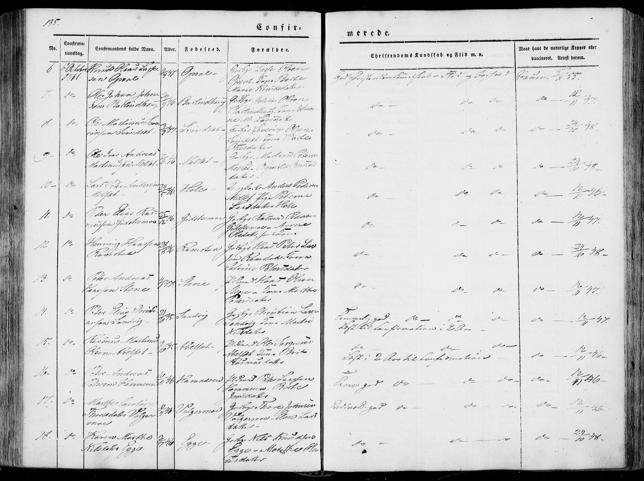 Ministerialprotokoller, klokkerbøker og fødselsregistre - Møre og Romsdal, AV/SAT-A-1454/522/L0313: Parish register (official) no. 522A08, 1852-1862, p. 135