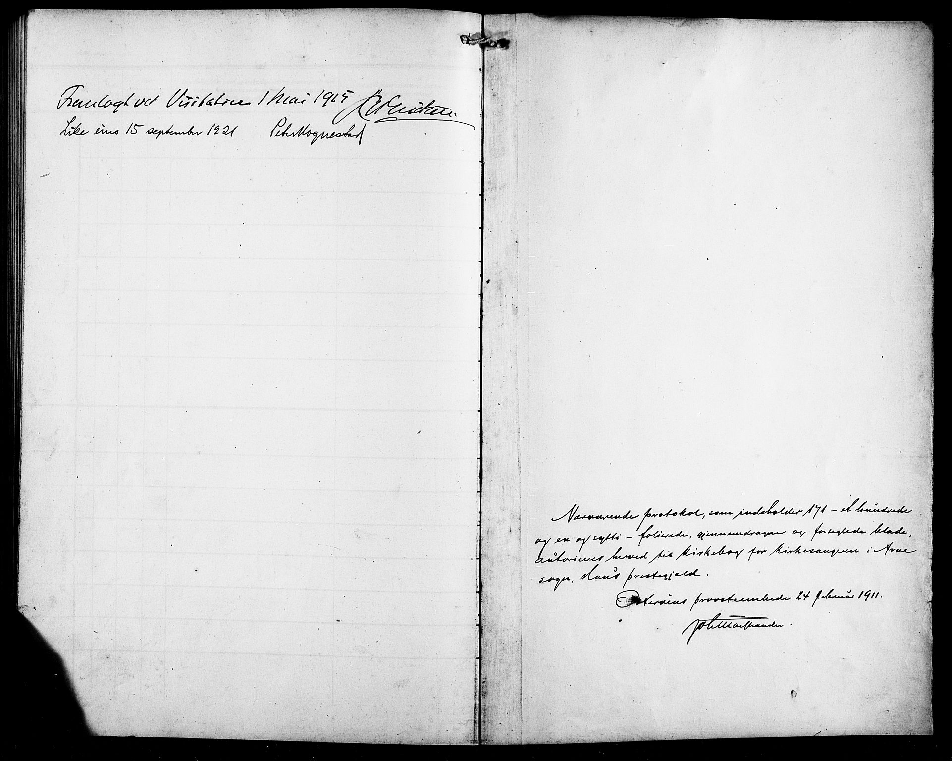 Arna Sokneprestembete, SAB/A-74001/H/Ha/Hab: Parish register (copy) no. A 5, 1911-1921