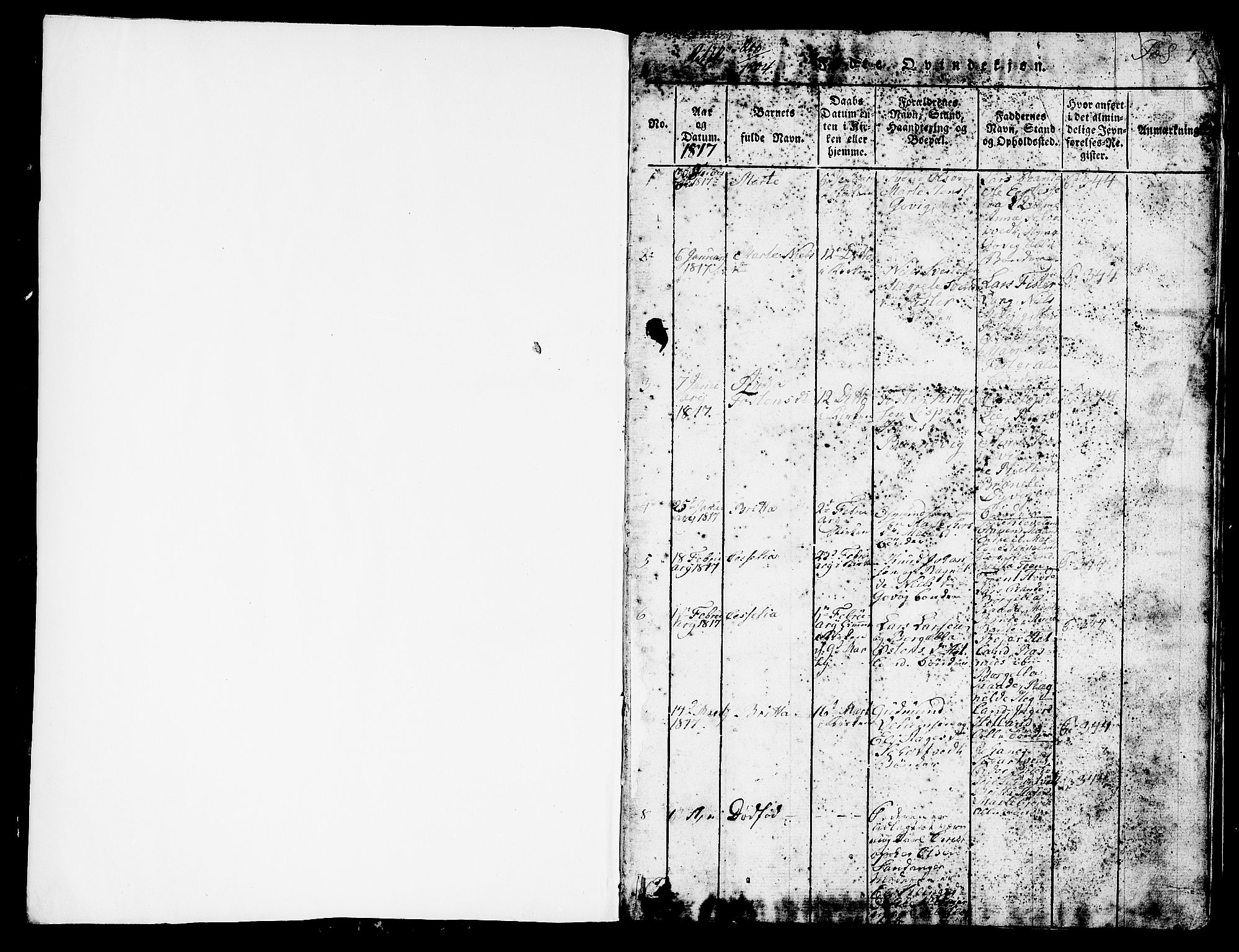 Hjelmeland sokneprestkontor, SAST/A-101843/01/V/L0003: Parish register (copy) no. B 3, 1816-1841, p. 1