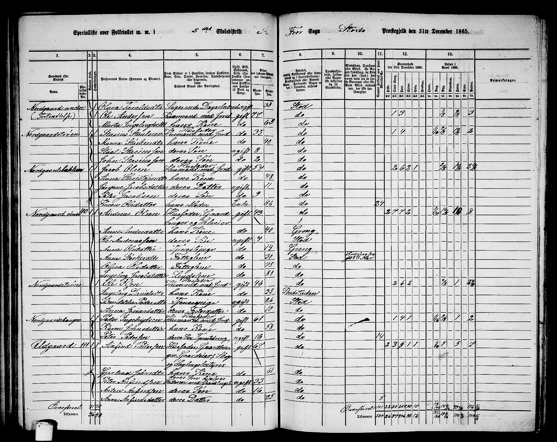 RA, 1865 census for Stod, 1865, p. 90