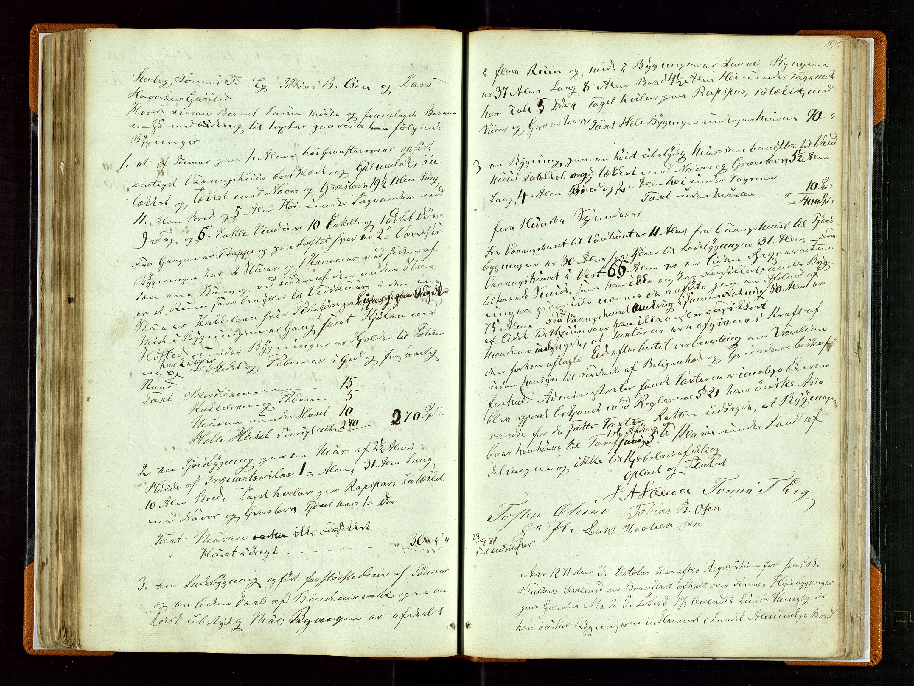 Lund lensmannskontor, AV/SAST-A-100303/Goa/L0001: "Brandtaxations-Protocol", 1848-1878, p. 86b-87a
