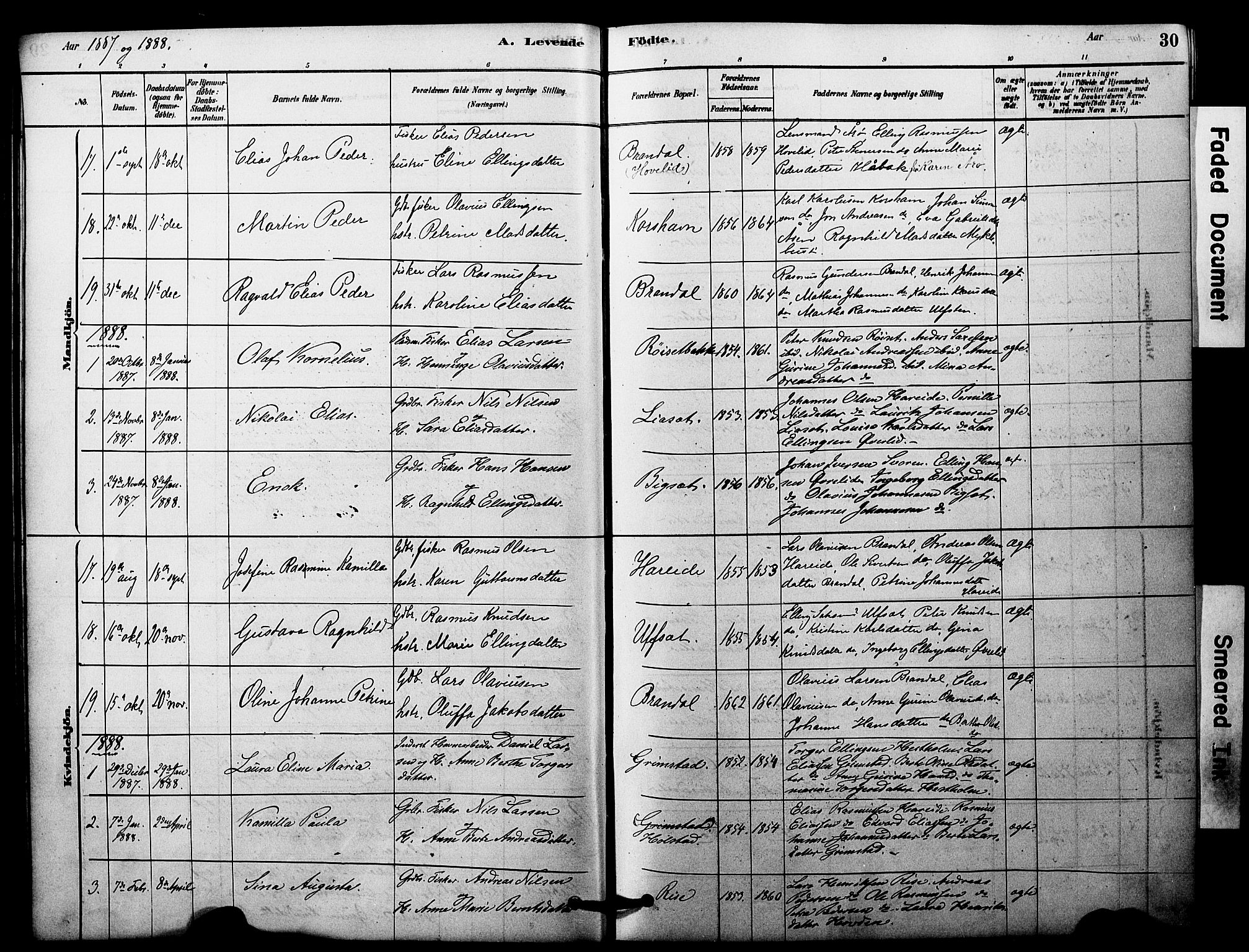 Ministerialprotokoller, klokkerbøker og fødselsregistre - Møre og Romsdal, SAT/A-1454/510/L0122: Parish register (official) no. 510A02, 1878-1897, p. 30