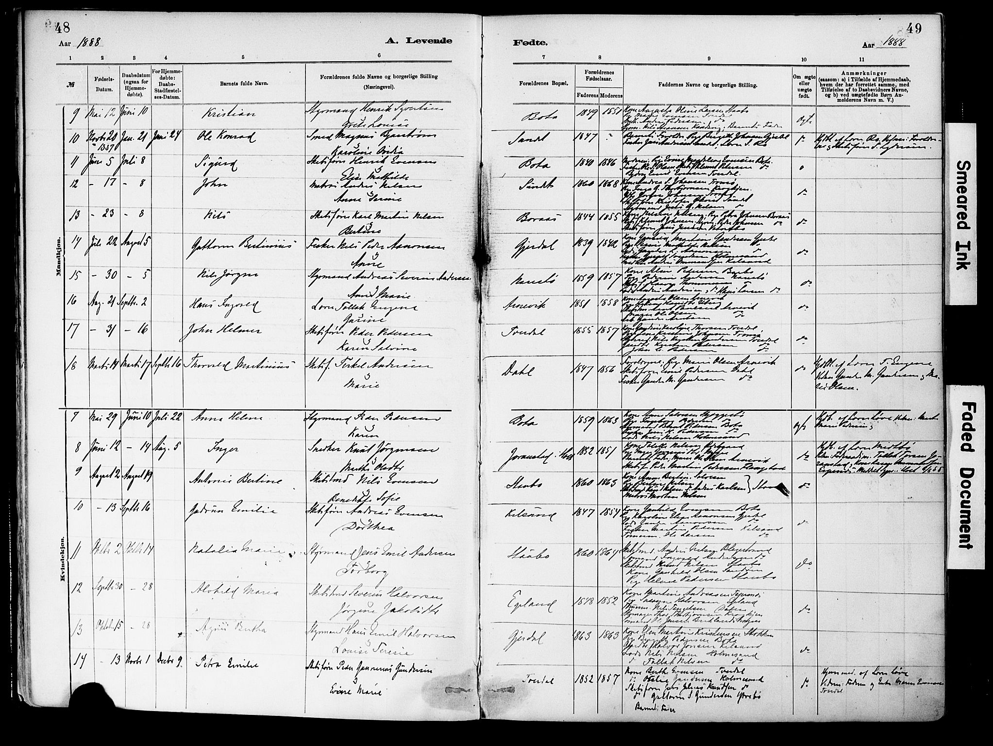 Dypvåg sokneprestkontor, SAK/1111-0007/F/Fa/Fab/L0001: Parish register (official) no. A 1, 1885-1912, p. 48-49