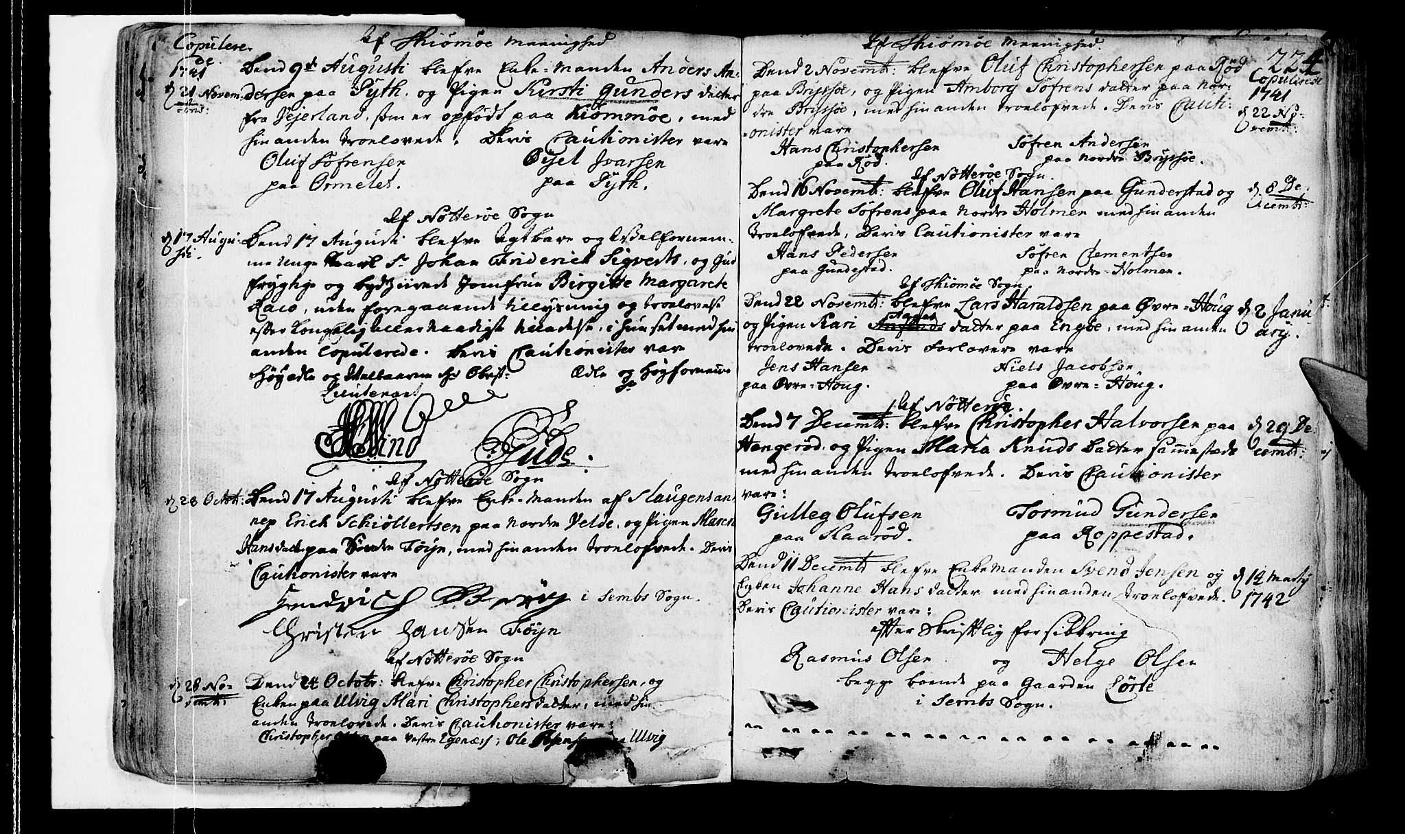 Nøtterøy kirkebøker, AV/SAKO-A-354/F/Fa/L0002: Parish register (official) no. I 2, 1738-1790, p. 224