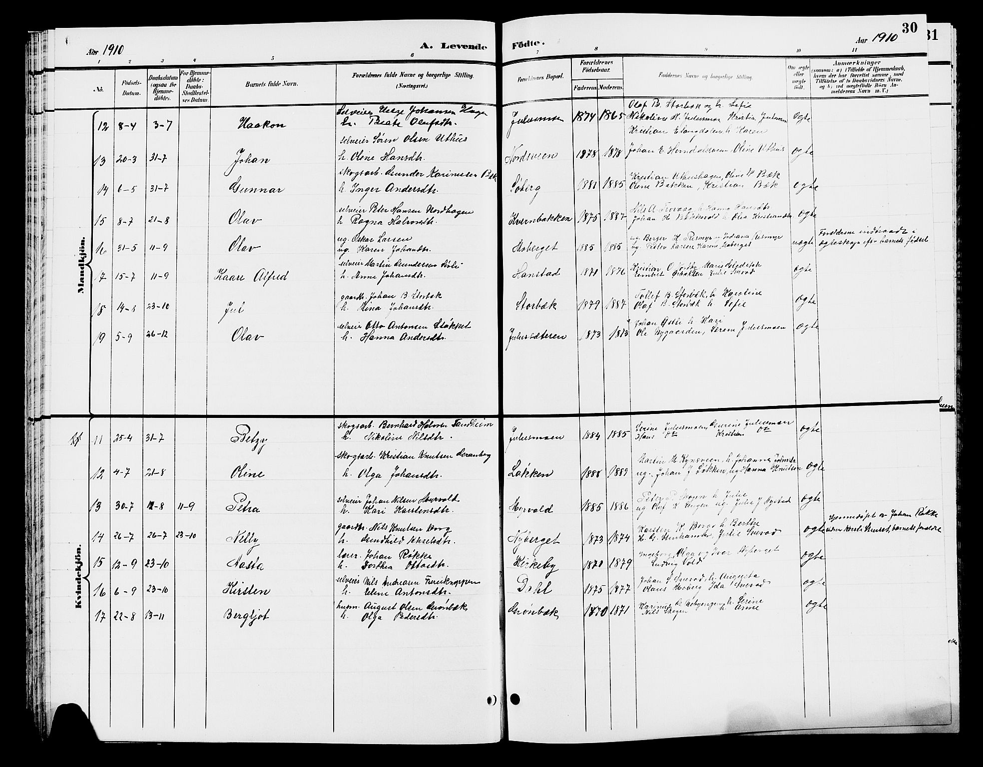 Elverum prestekontor, AV/SAH-PREST-044/H/Ha/Hab/L0007: Parish register (copy) no. 7, 1896-1914, p. 30