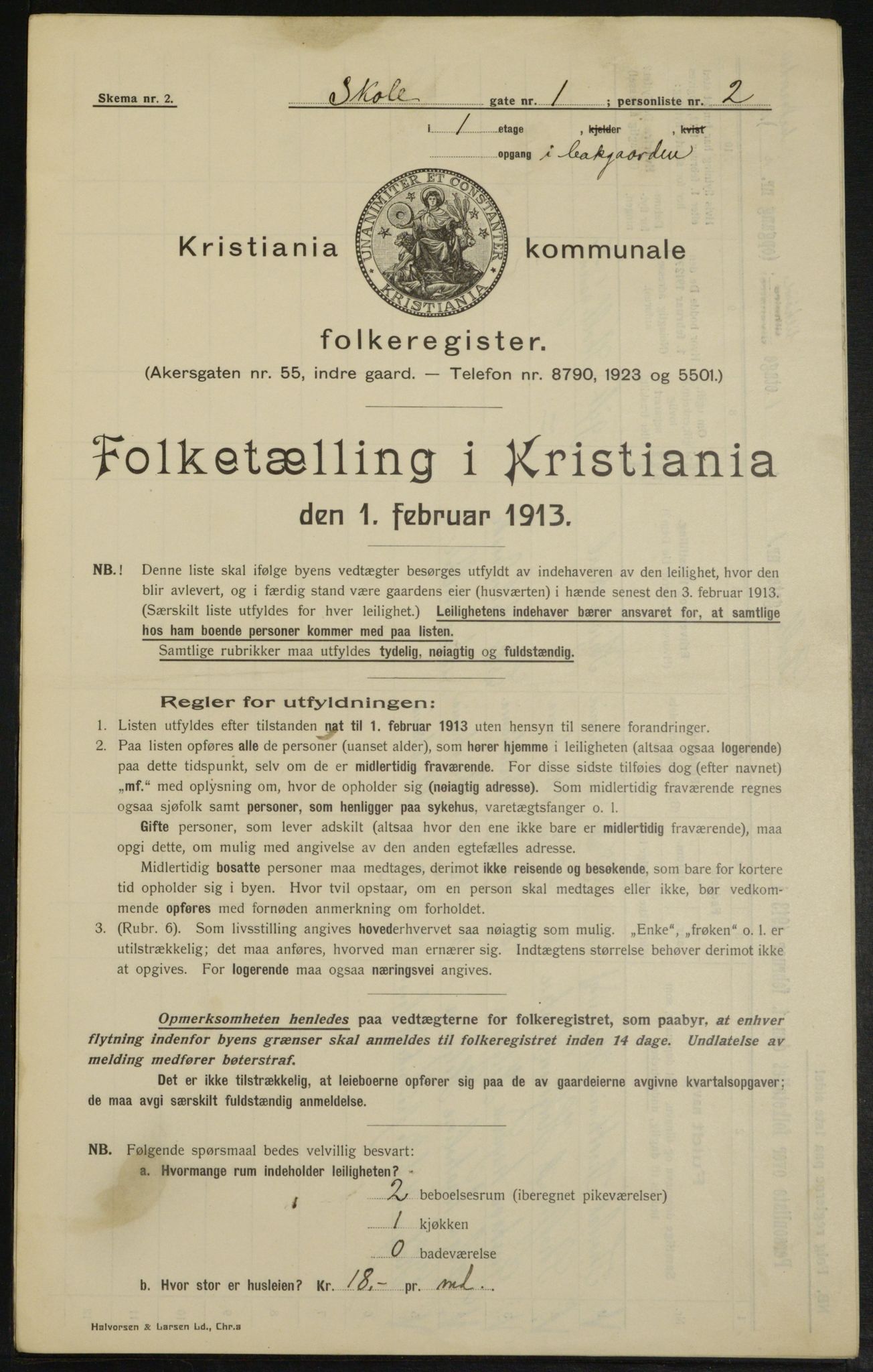 OBA, Municipal Census 1913 for Kristiania, 1913, p. 96227