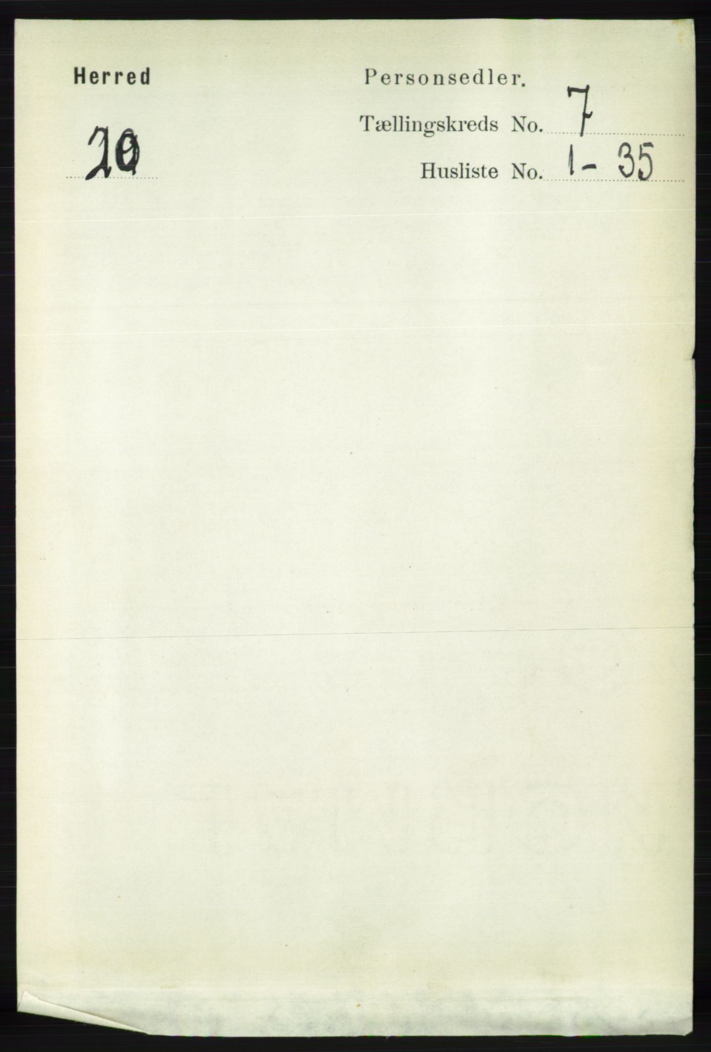 RA, 1891 census for 1039 Herad, 1891, p. 2793